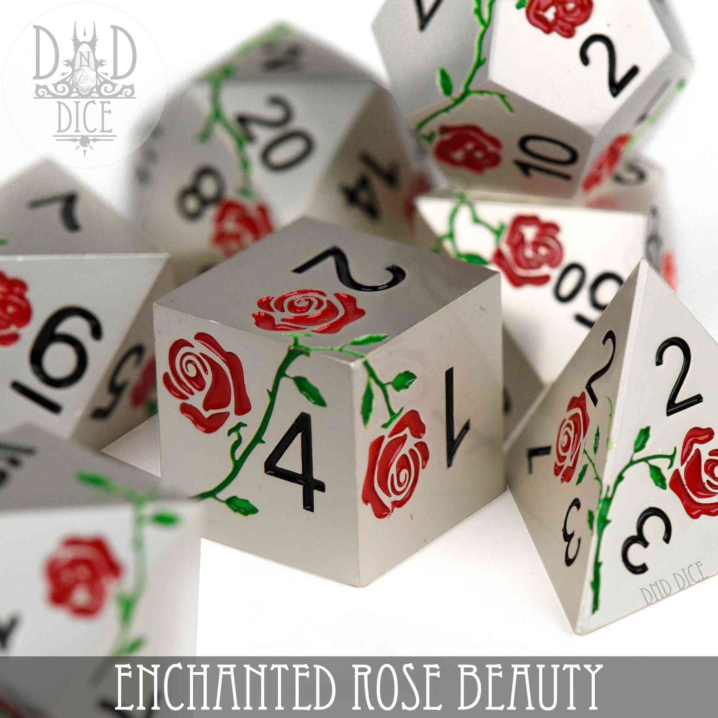 Enchanted Rose: Beauty - Metal Dice Set - Premium Dice Sets & Games from DND DICE - Just $30! Shop now at Game Crave Tournament Store