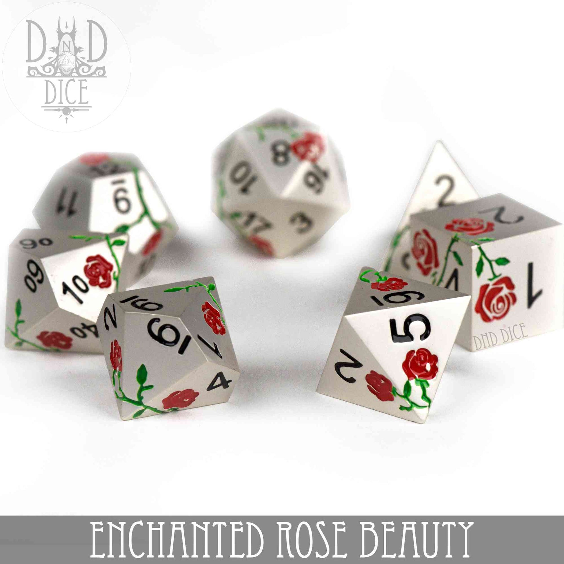 Enchanted Rose: Beauty - Metal Dice Set - Premium Dice Sets & Games from DND DICE - Just $30! Shop now at Game Crave Tournament Store