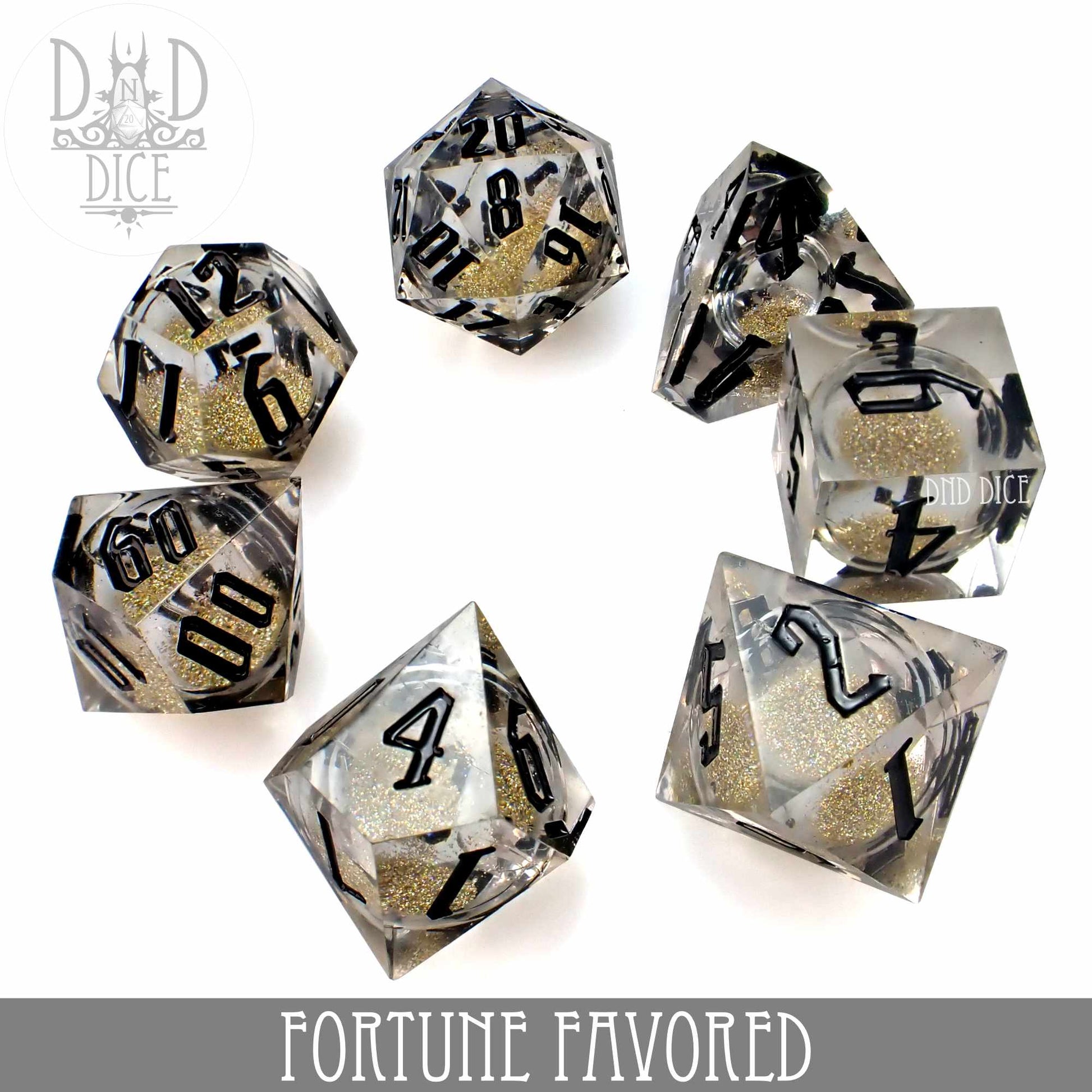 Fortune Favored Liquid Core Dice Set - Premium Dice Sets & Games from DND DICE - Just $40! Shop now at Game Crave Tournament Store