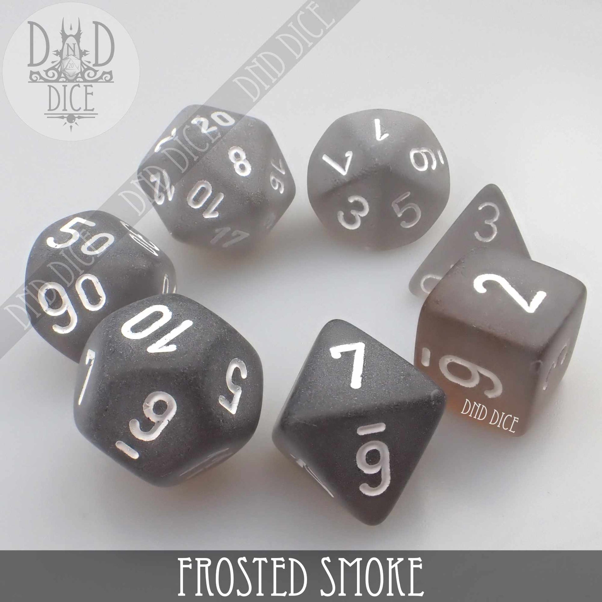 Frosted Smoke Dice Set - Premium Dice Sets & Games from DND DICE - Just $12! Shop now at Game Crave Tournament Store