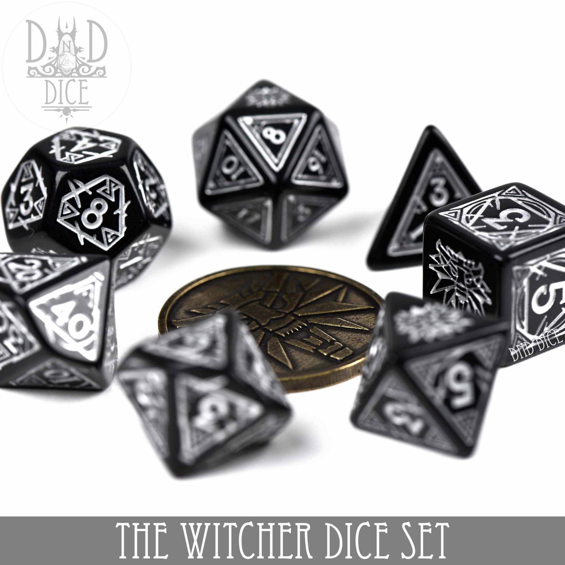 The Witcher Dice Set and Coin - Geralt - Premium Dice Sets & Games from DND DICE - Just $23! Shop now at Game Crave Tournament Store