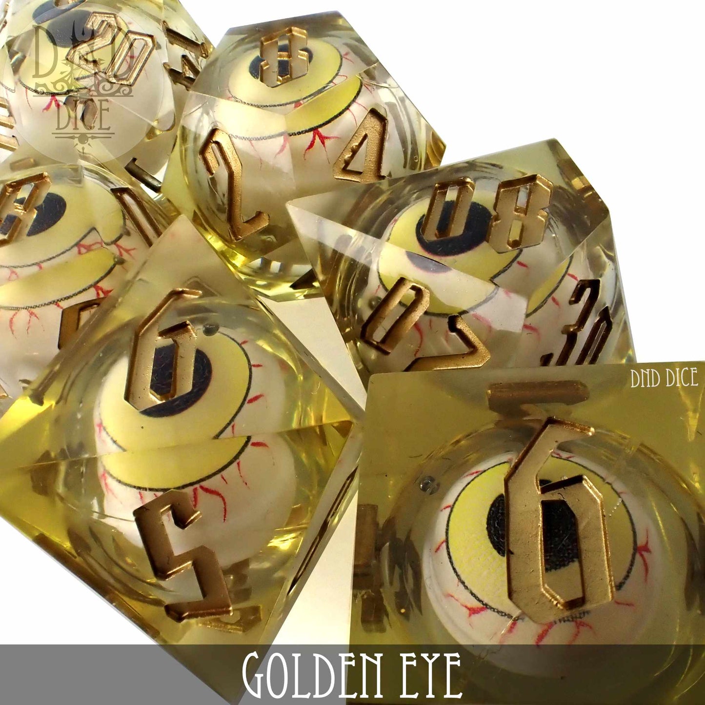 Golden Eye Liquid Core Dice Set - Premium Dice Sets & Games from DND DICE - Just $40! Shop now at Game Crave Tournament Store