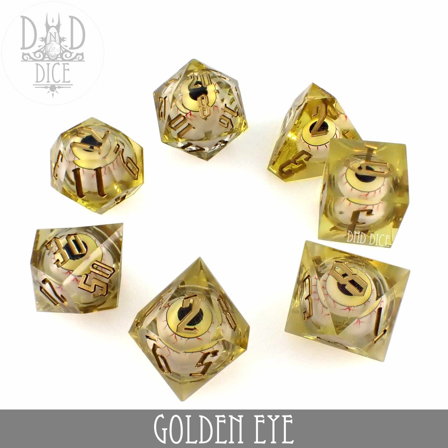 Golden Eye Liquid Core Dice Set - Premium Dice Sets & Games from DND DICE - Just $40! Shop now at Game Crave Tournament Store