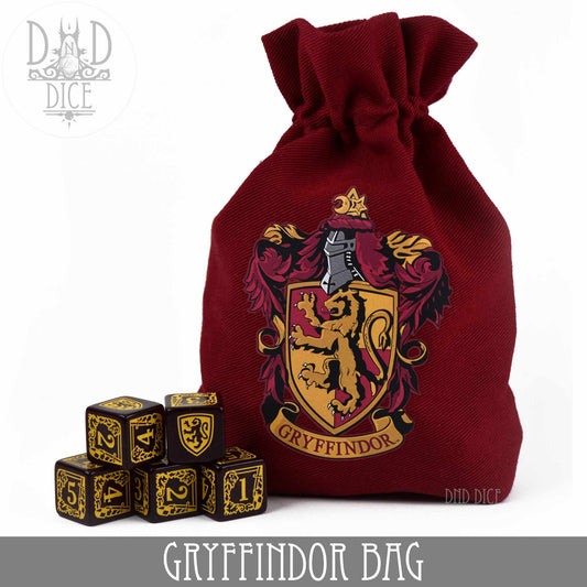 Harry Potter - Gryffindor Dice Bag & 5D6 - Premium Dice Sets & Games from DND DICE - Just $30! Shop now at Game Crave Tournament Store