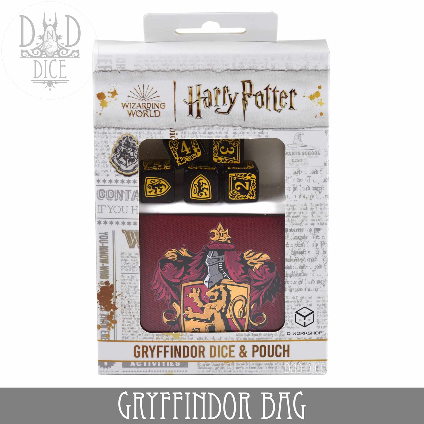 Harry Potter - Gryffindor Dice Bag & 5D6 - Premium Dice Sets & Games from DND DICE - Just $30! Shop now at Game Crave Tournament Store