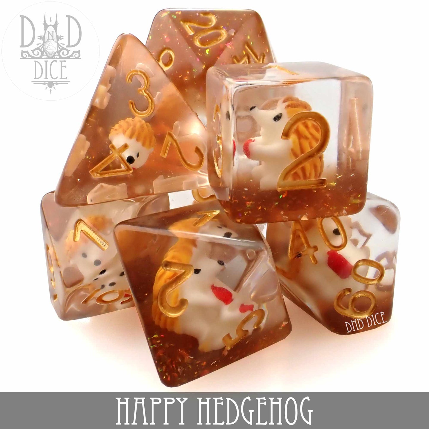 Happy Hedgehog Dice Set - Premium Dice Sets & Games from DND DICE - Just $14! Shop now at Game Crave Tournament Store