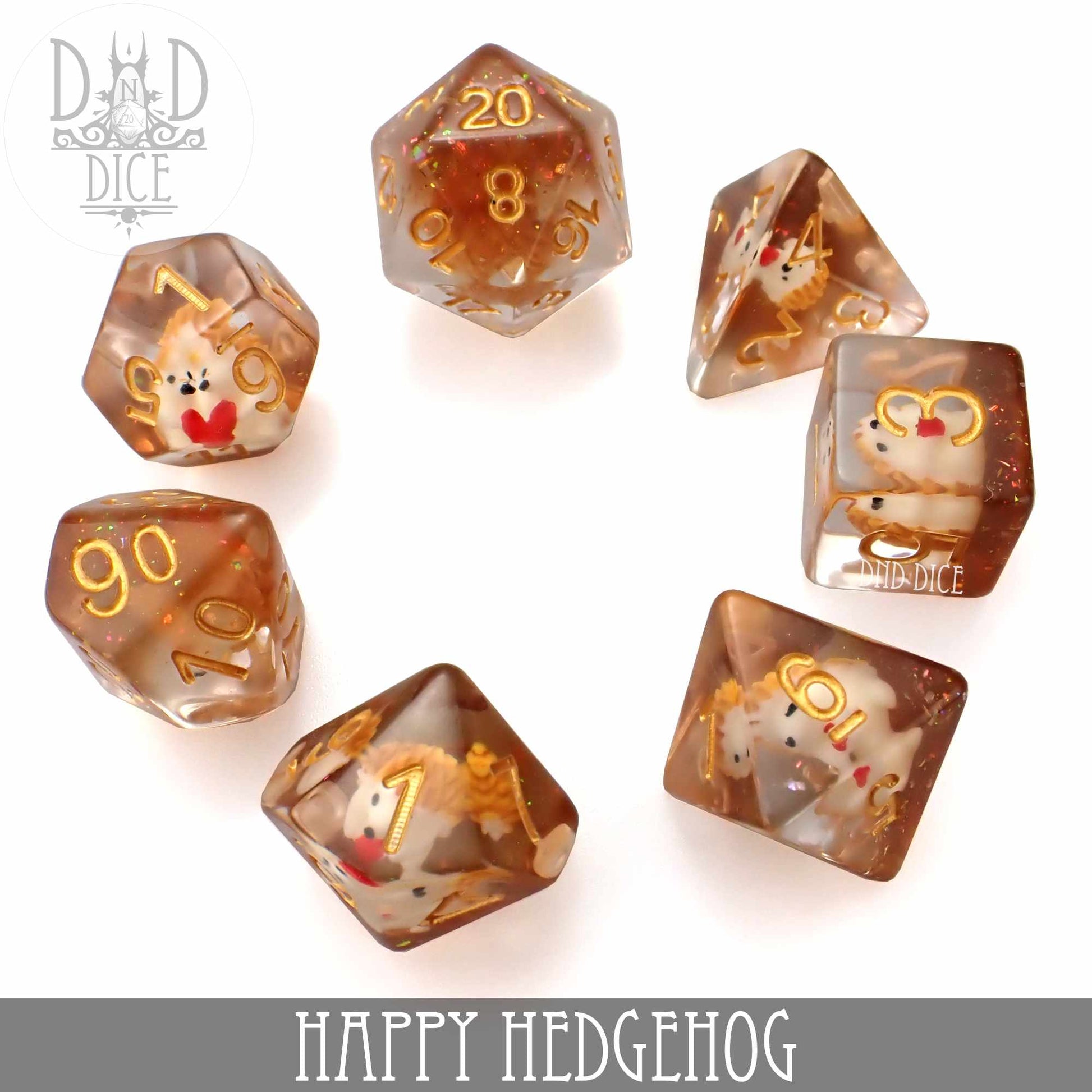 Happy Hedgehog Dice Set - Premium Dice Sets & Games from DND DICE - Just $14! Shop now at Game Crave Tournament Store