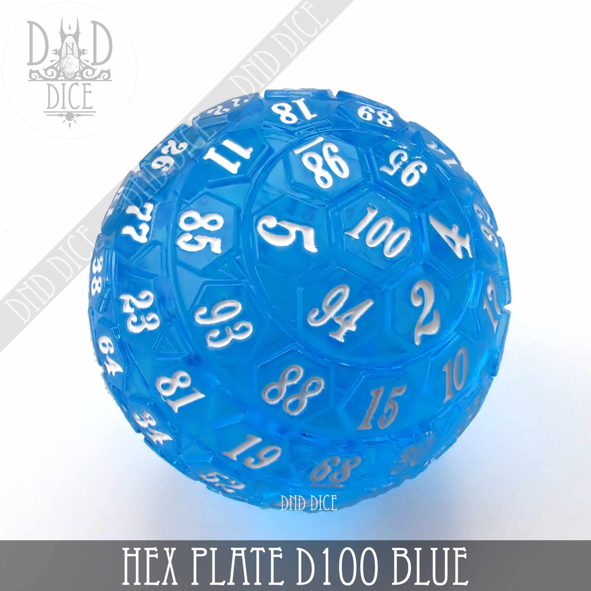 Hex Plate D100 Blue (45mm) - Premium Dice Sets & Games from DND DICE - Just $15! Shop now at Game Crave Tournament Store