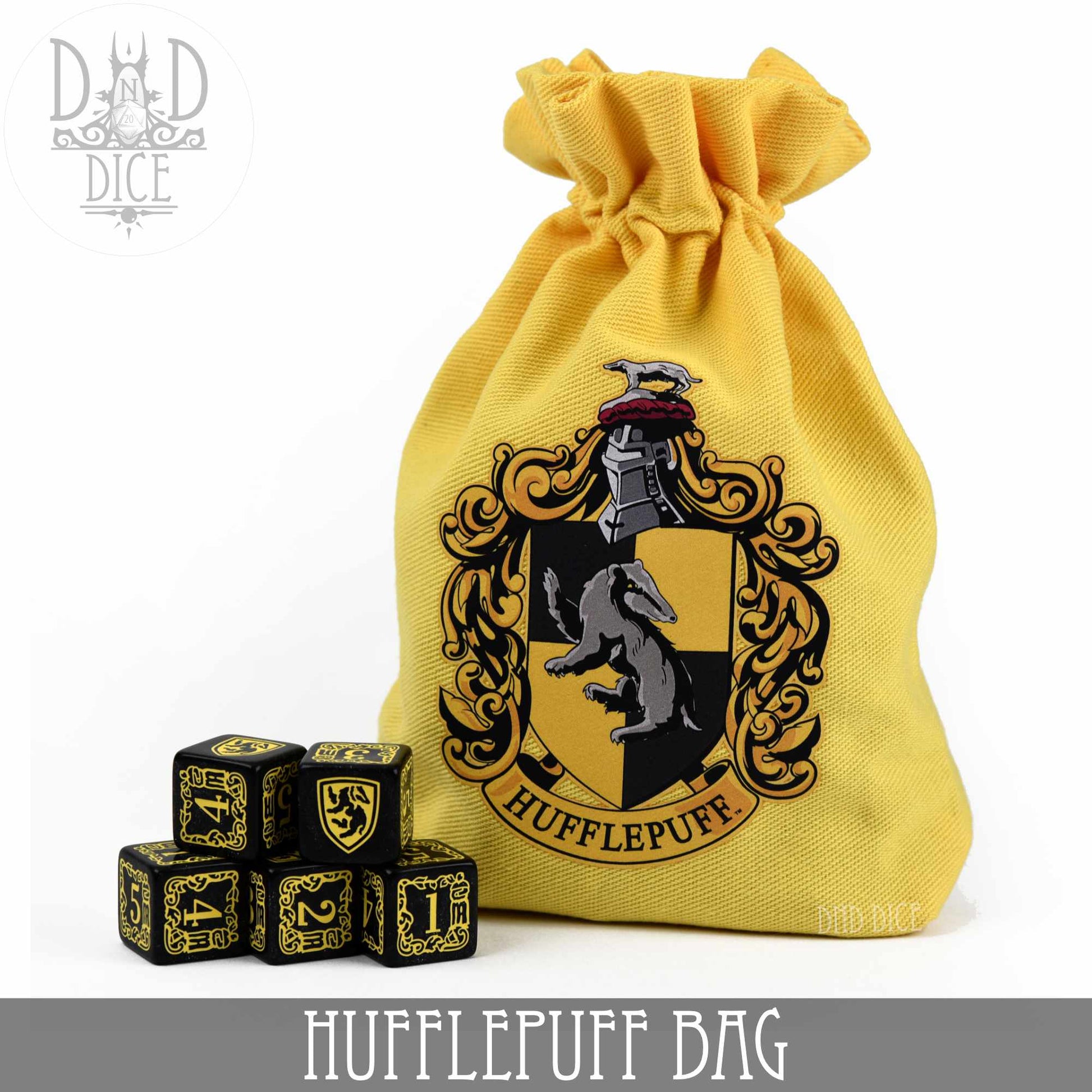 Harry Potter - Hufflepuff Dice Bag & 5D6 - Premium Dice Sets & Games from DND DICE - Just $30! Shop now at Game Crave Tournament Store