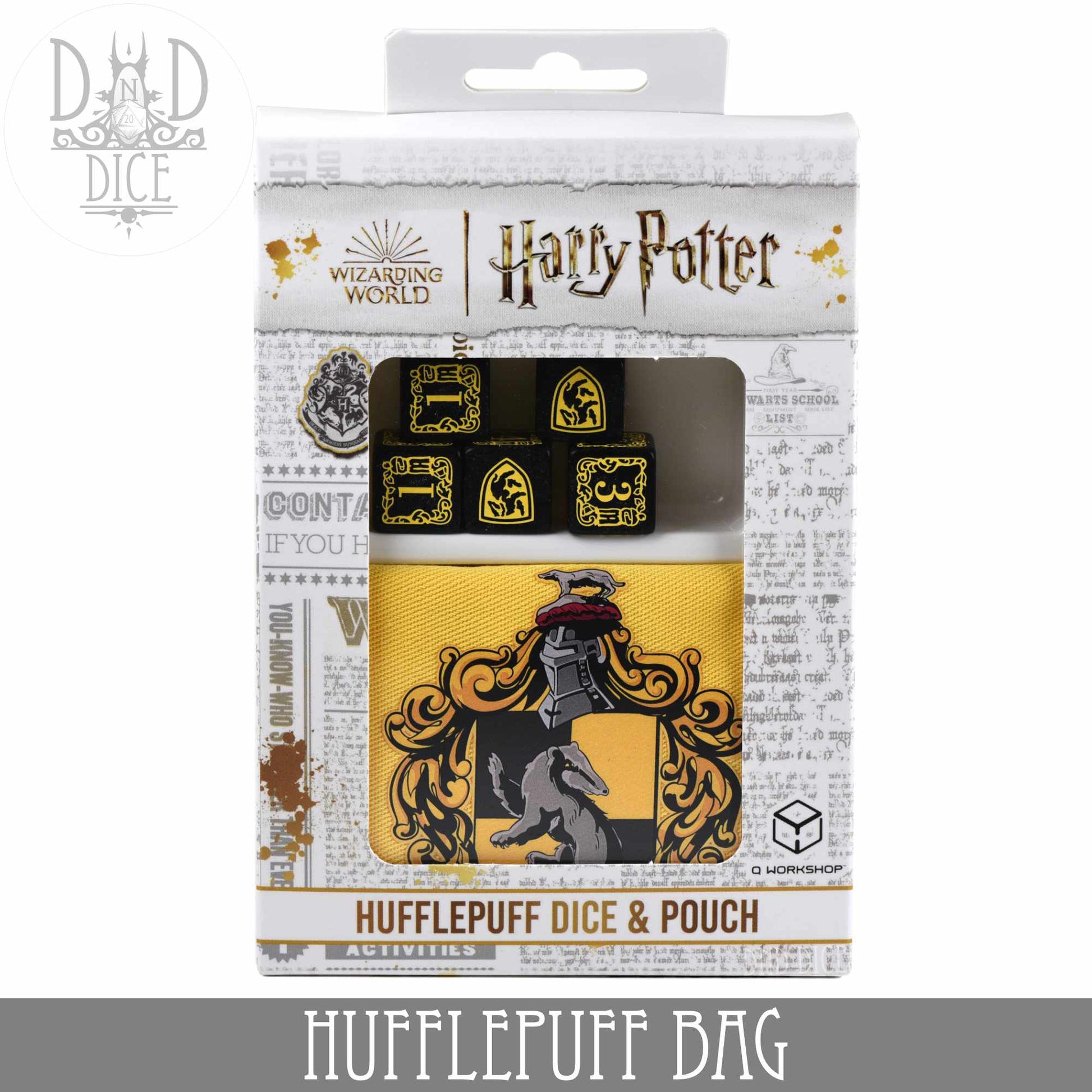 Harry Potter - Hufflepuff Dice Bag & 5D6 - Premium Dice Sets & Games from DND DICE - Just $30! Shop now at Game Crave Tournament Store