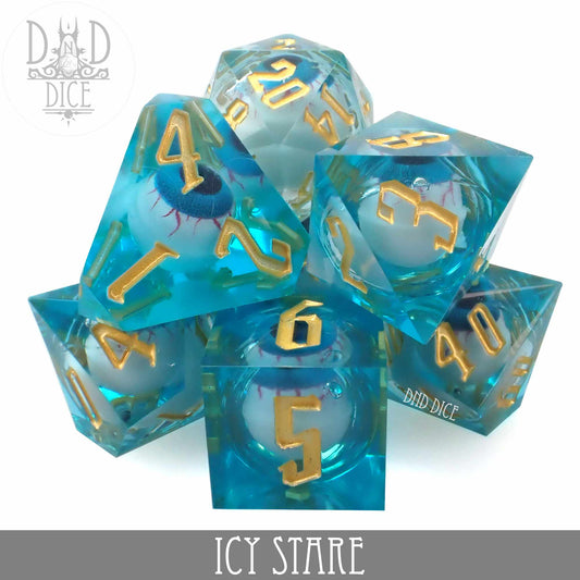 Icy Stare Liquid Core Dice Set - Premium Dice Sets & Games from DND DICE - Just $40! Shop now at Game Crave Tournament Store