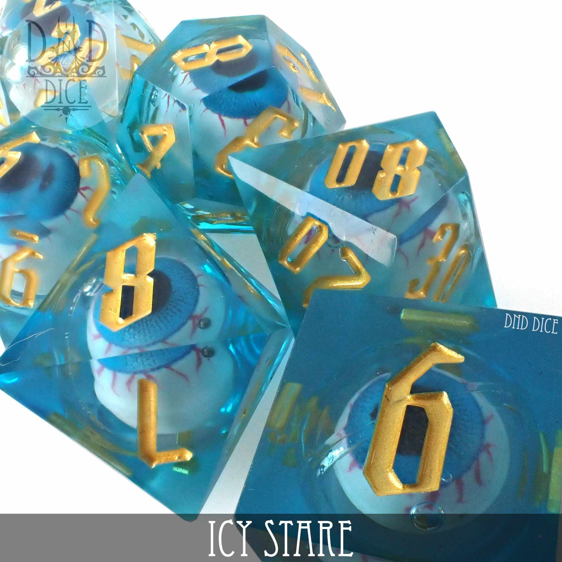 Icy Stare Liquid Core Dice Set - Premium Dice Sets & Games from DND DICE - Just $40! Shop now at Game Crave Tournament Store