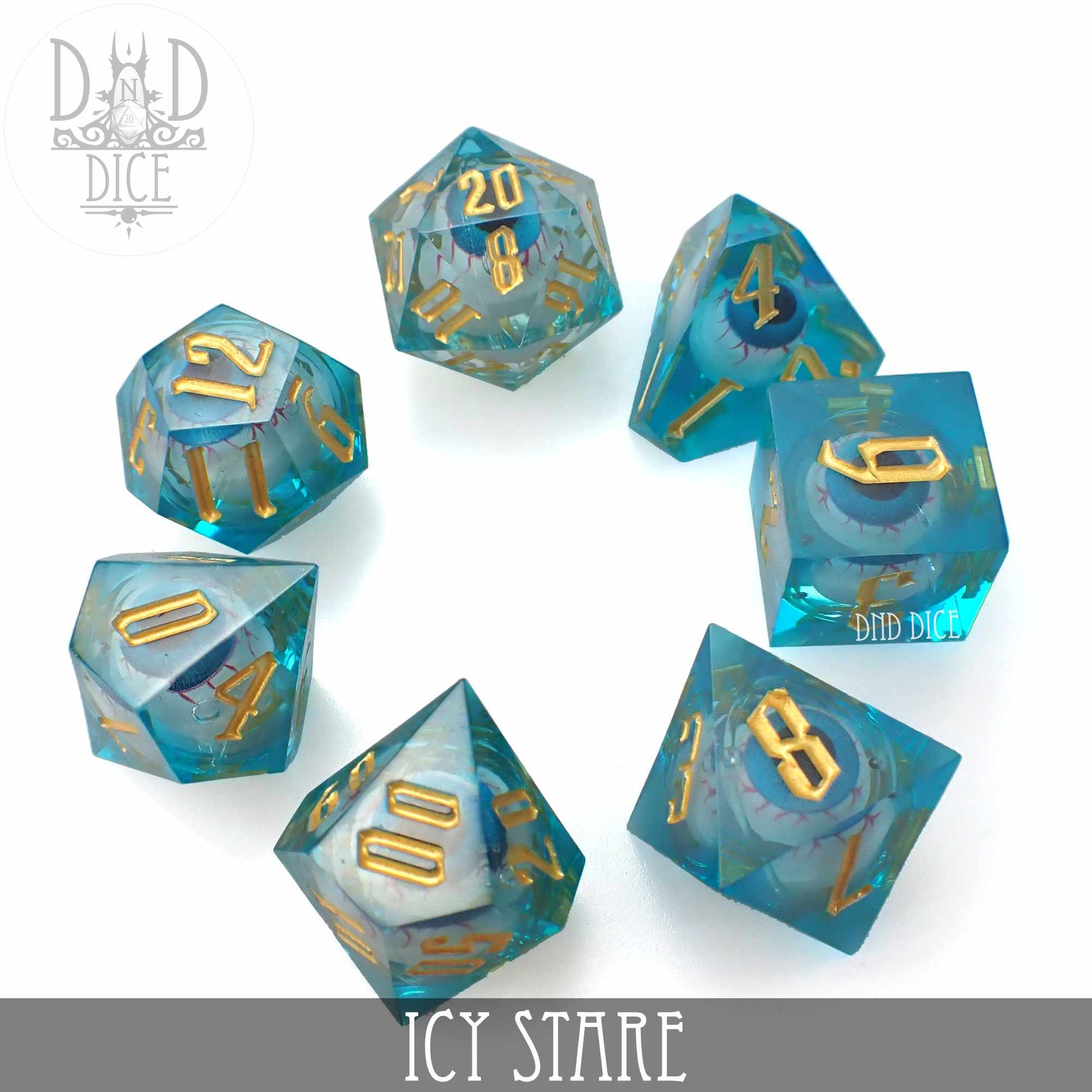 Icy Stare Liquid Core Dice Set - Premium Dice Sets & Games from DND DICE - Just $40! Shop now at Game Crave Tournament Store