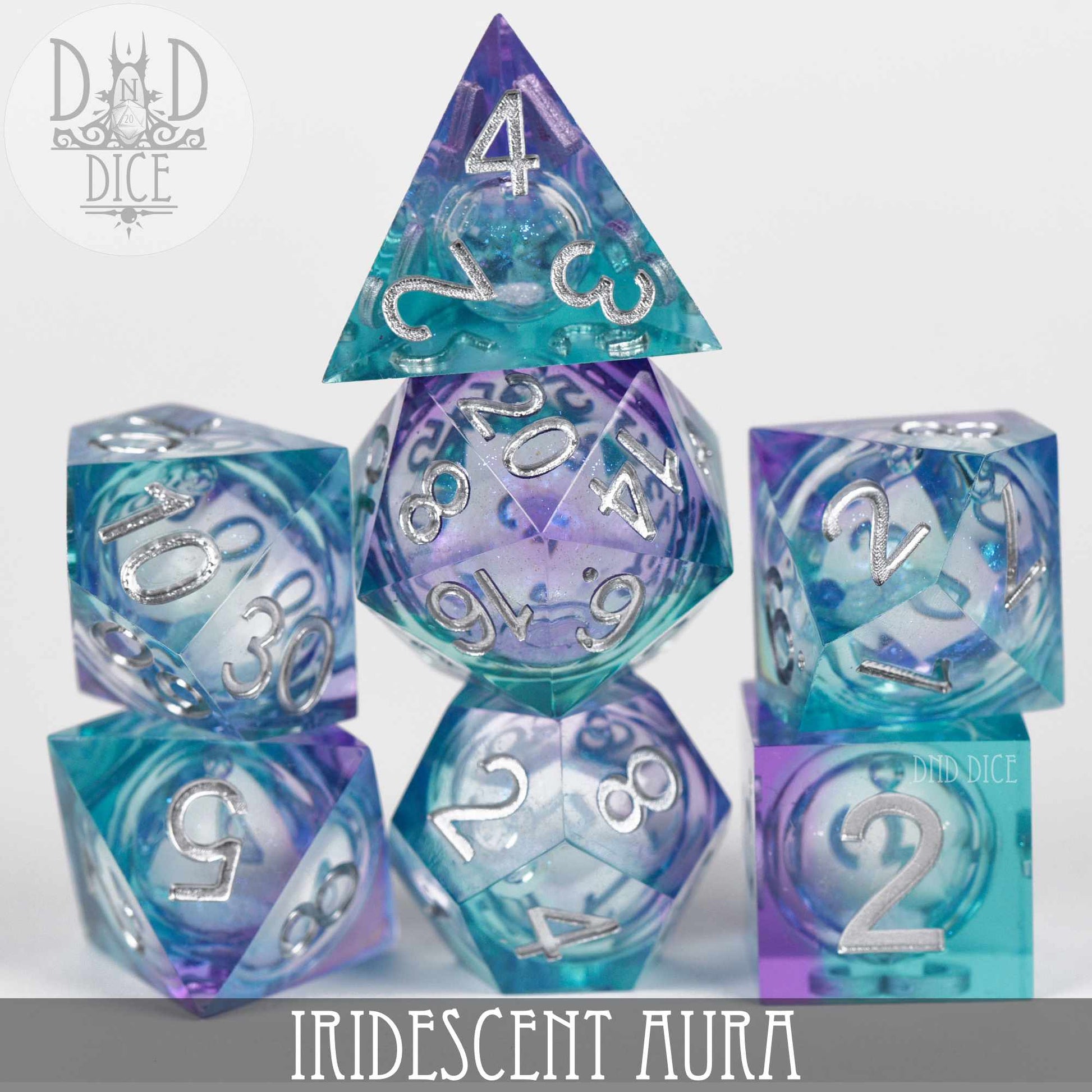 Iridescent Aura Liquid Core Dice Set - Premium Dice Sets & Games from DND DICE - Just $40! Shop now at Game Crave Tournament Store