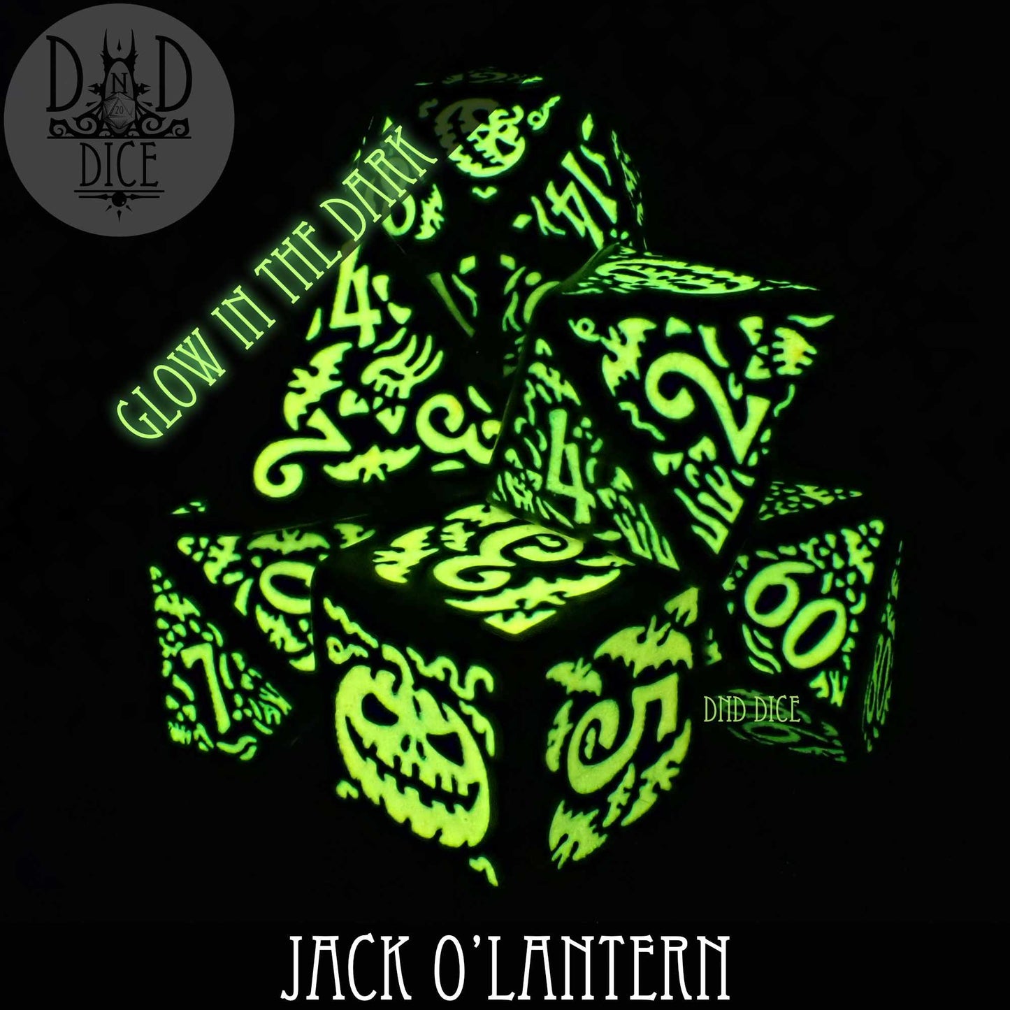 Jack O’Lantern Glow in the Dark Dice Set - Premium Dice Sets & Games from DND DICE - Just $19! Shop now at Game Crave Tournament Store