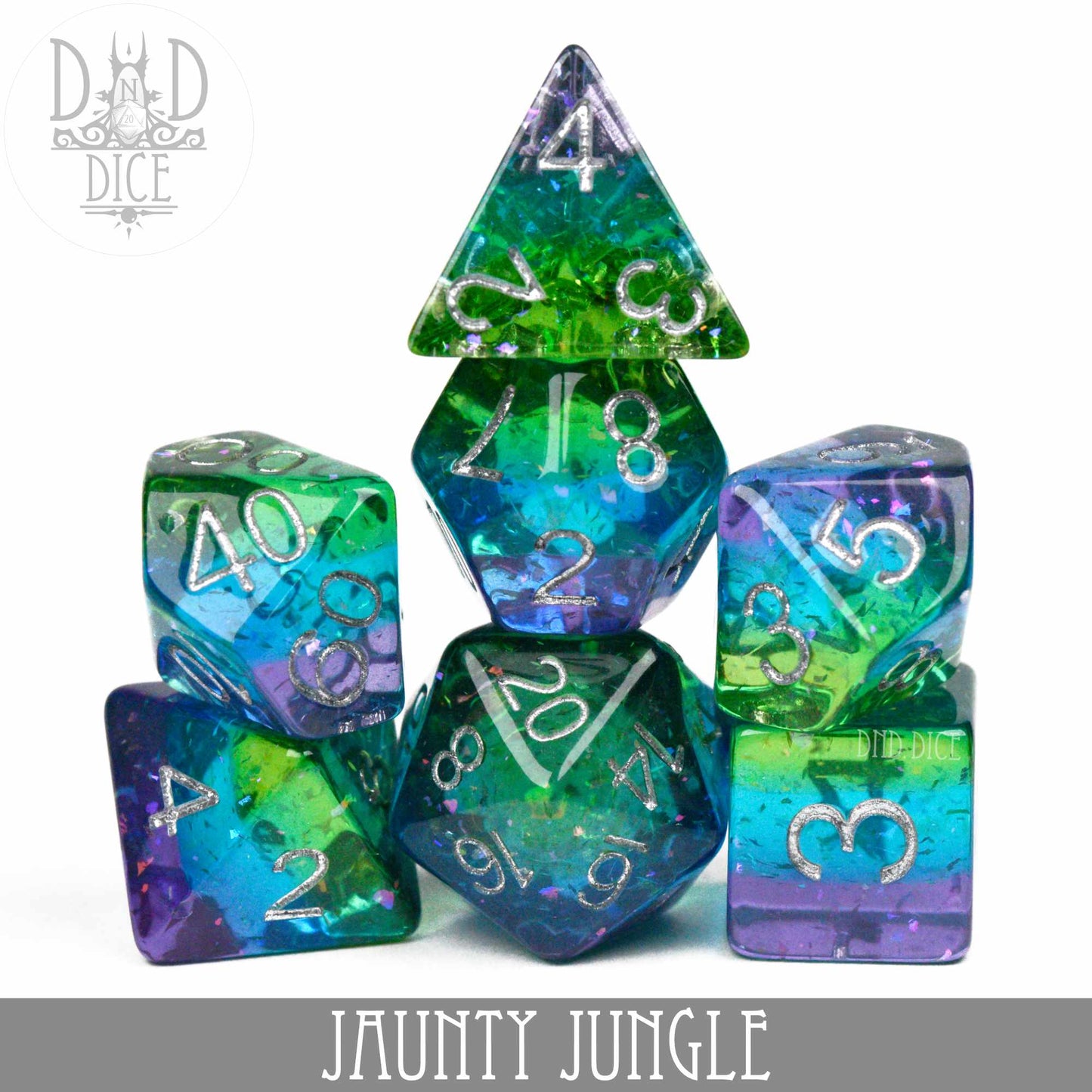 Jaunty Jungle Dice Set - Premium Dice Sets & Games from DND DICE - Just $12! Shop now at Game Crave Tournament Store