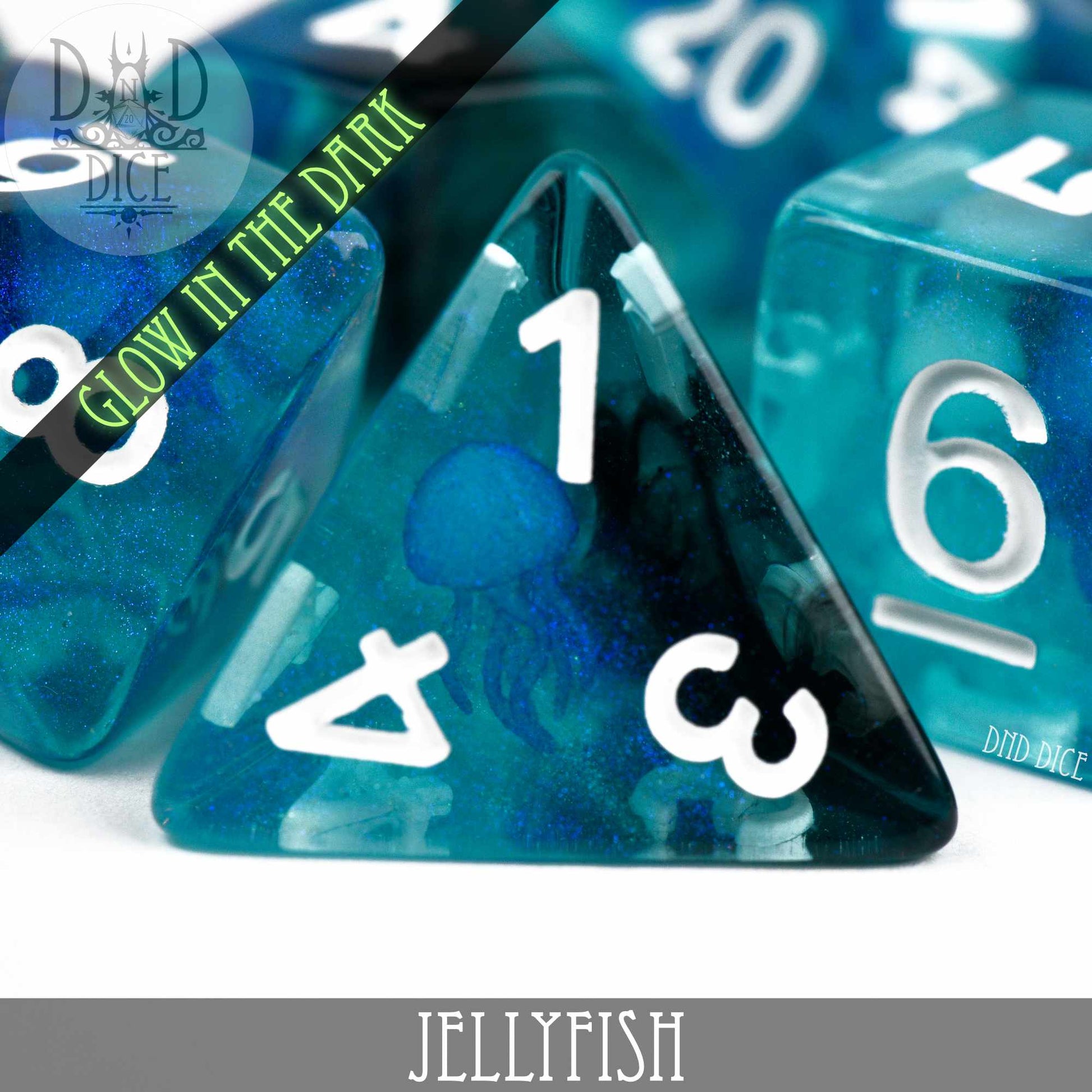 Jellyfish Glow in the Dark Dice Set - Premium Dice Sets & Games from DND DICE - Just $16! Shop now at Game Crave Tournament Store