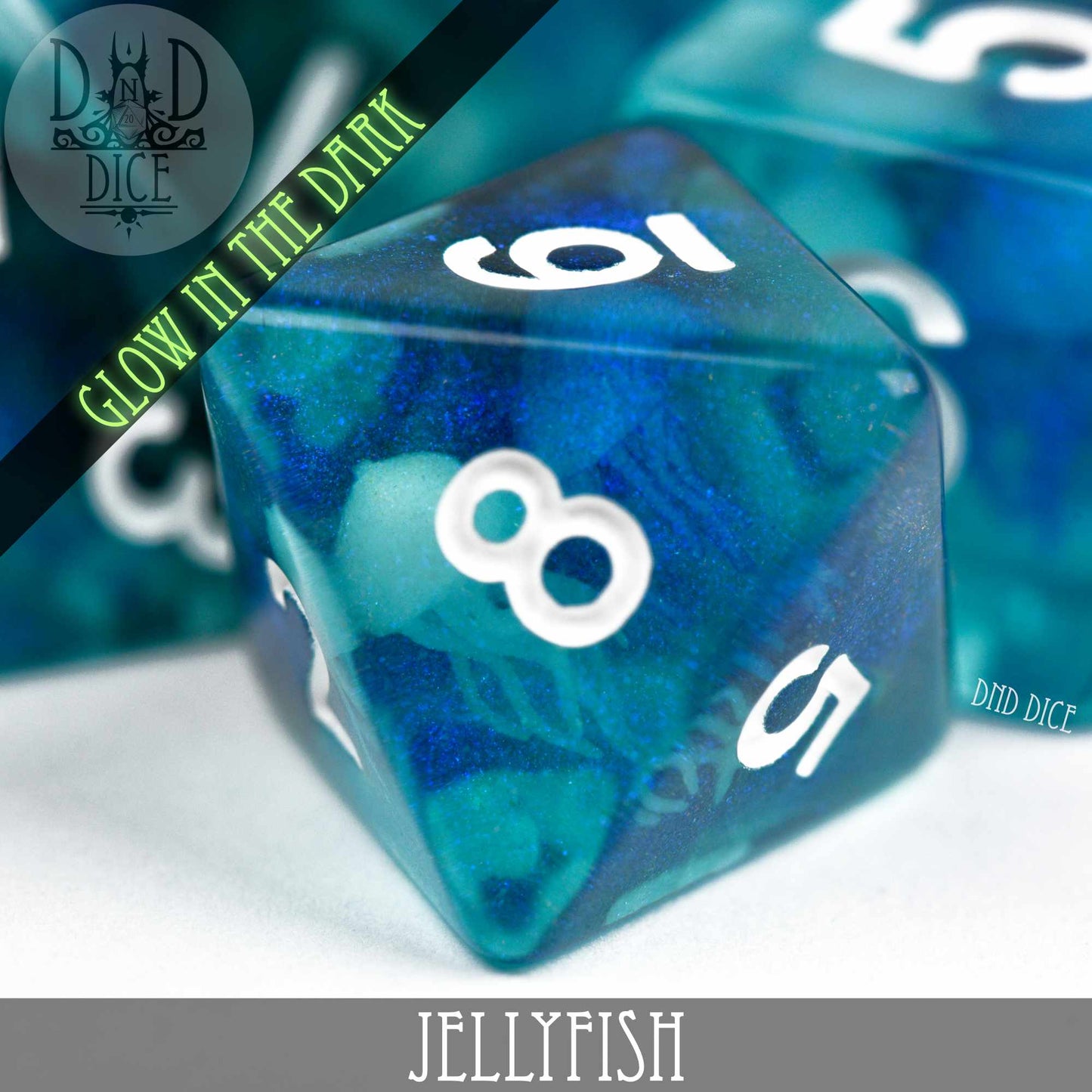 Jellyfish Glow in the Dark Dice Set - Premium Dice Sets & Games from DND DICE - Just $16! Shop now at Game Crave Tournament Store