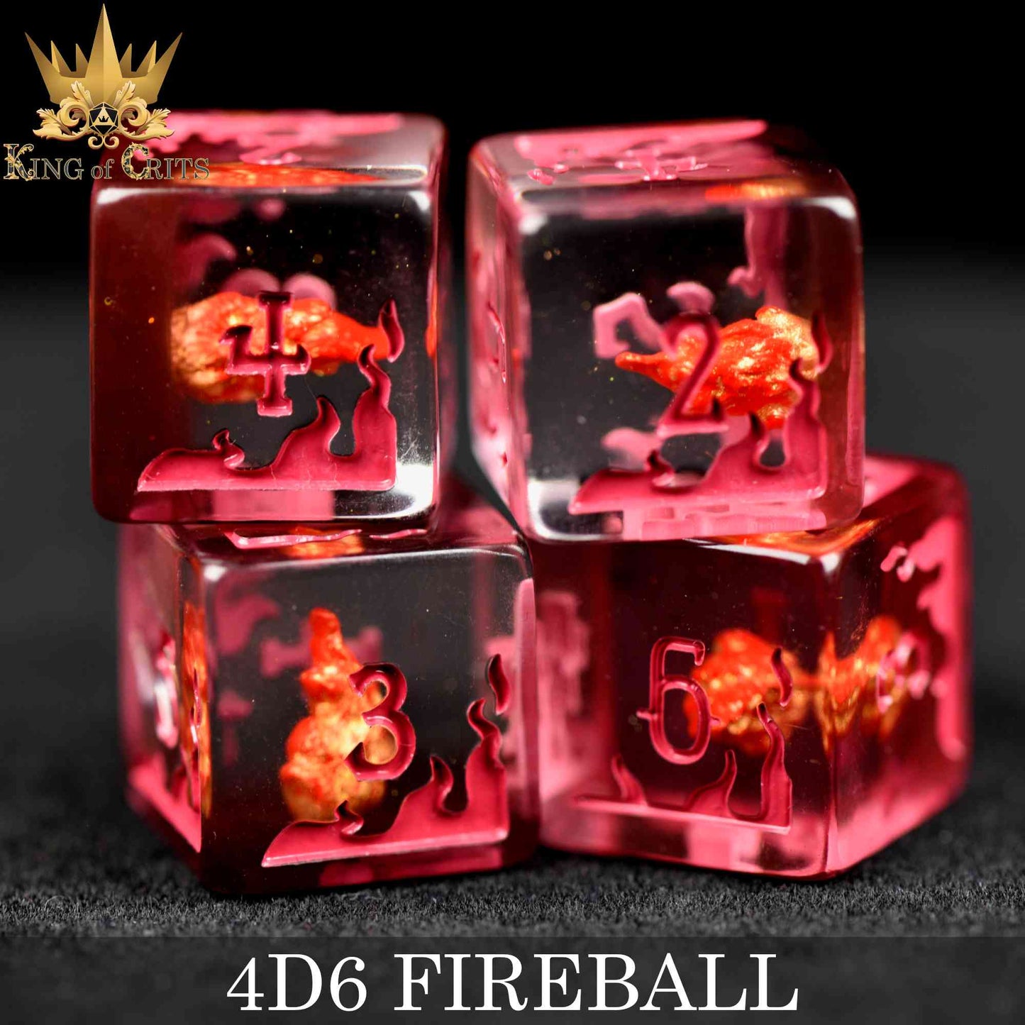 Fireball 4D6 Dice Set - Premium Dice Sets & Games from DND DICE - Just $12! Shop now at Game Crave Tournament Store