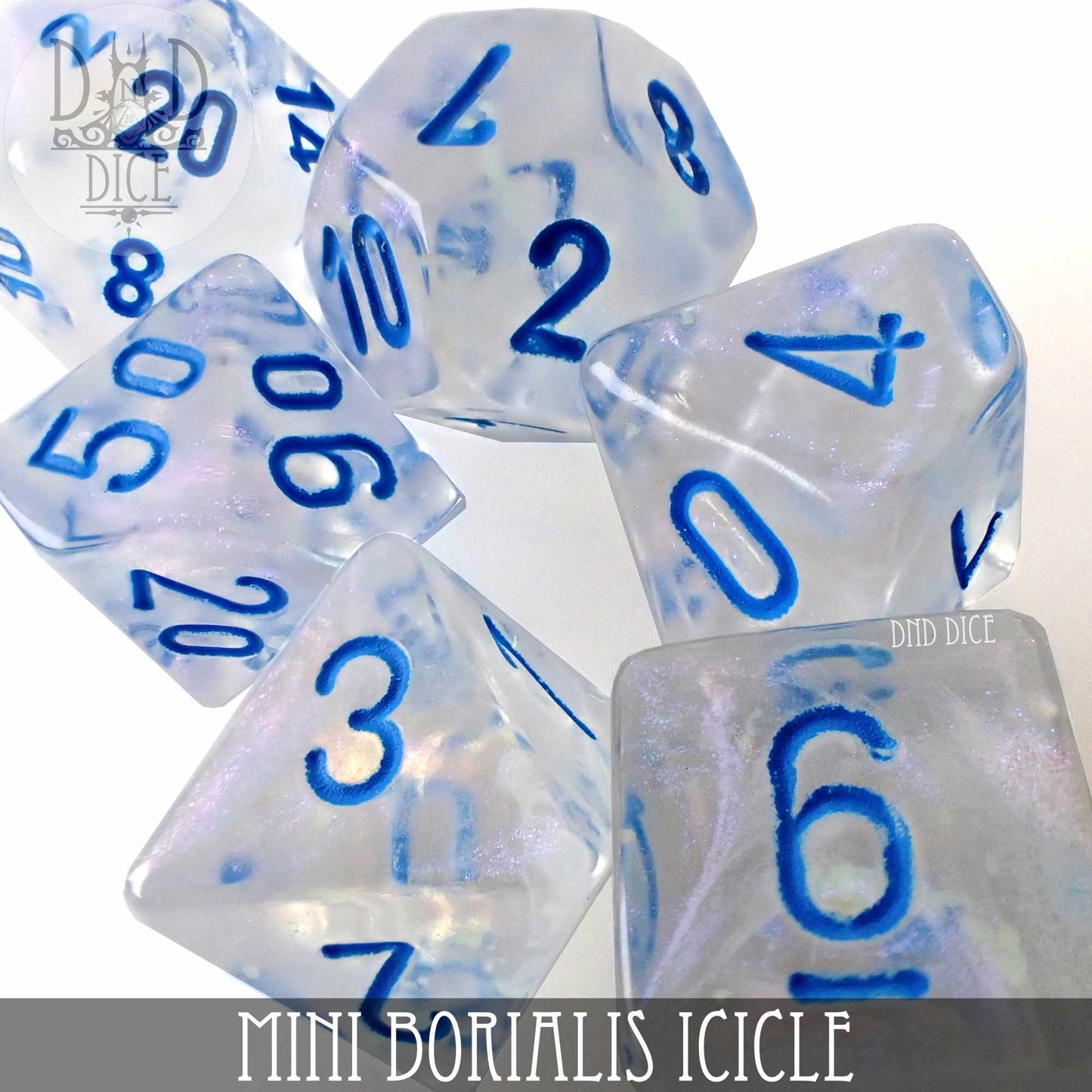 Mini Borialis Icicle Dice Set (10mm) - Premium Dice Sets & Games from DND DICE - Just $6! Shop now at Game Crave Tournament Store