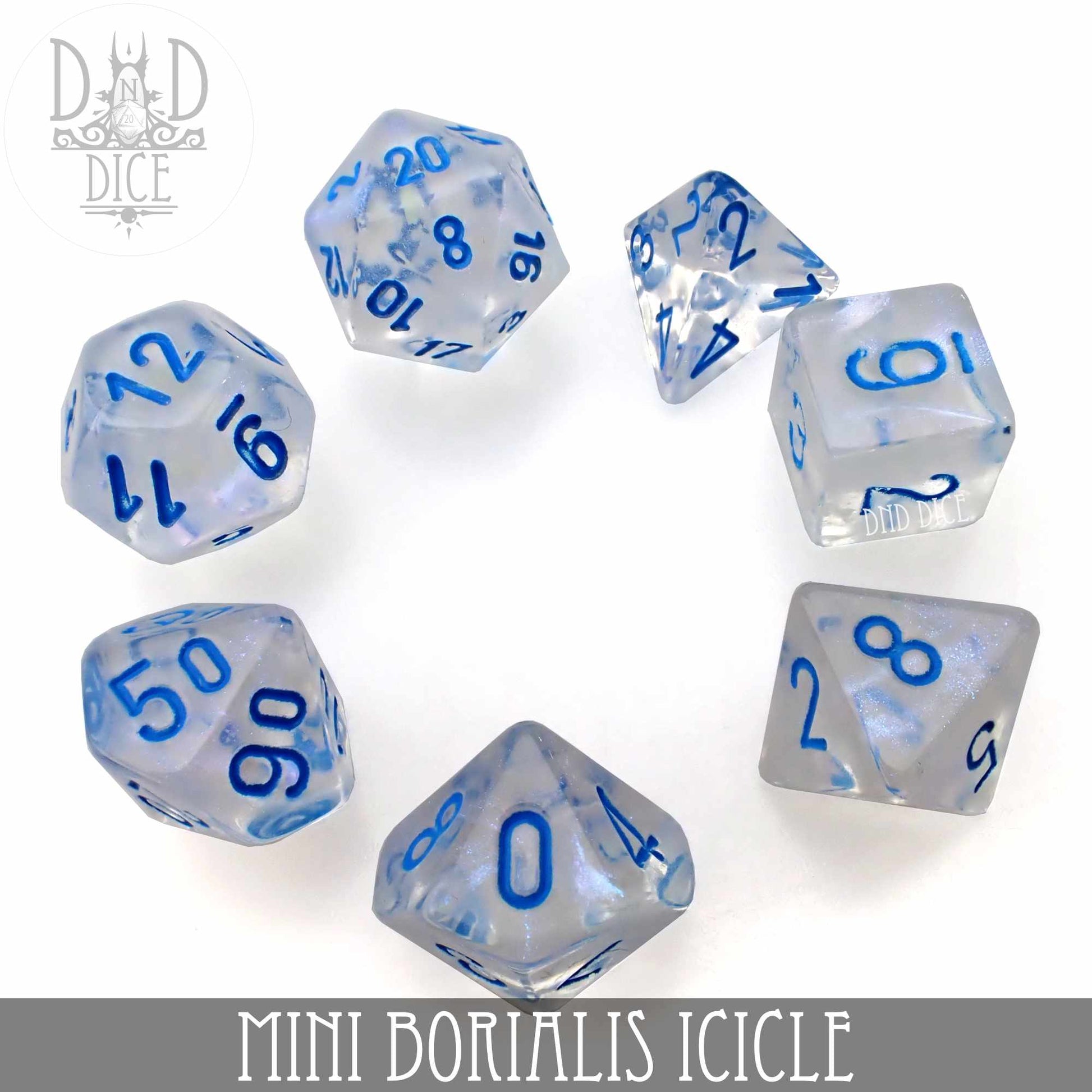 Mini Borialis Icicle Dice Set (10mm) - Premium Dice Sets & Games from DND DICE - Just $6! Shop now at Game Crave Tournament Store