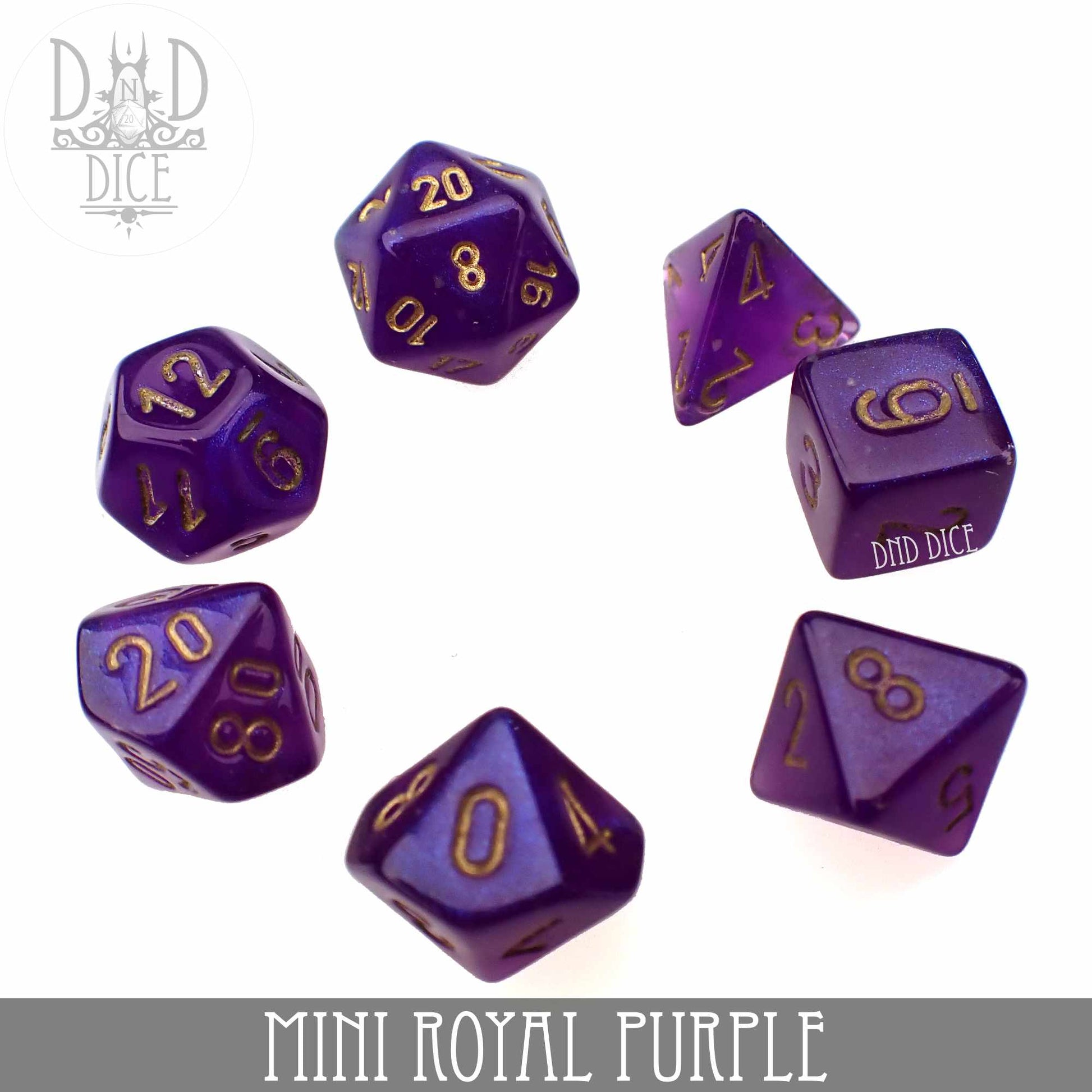 Mini Royal Purple Dice Set (10mm) - Premium Dice Sets & Games from DND DICE - Just $6! Shop now at Game Crave Tournament Store