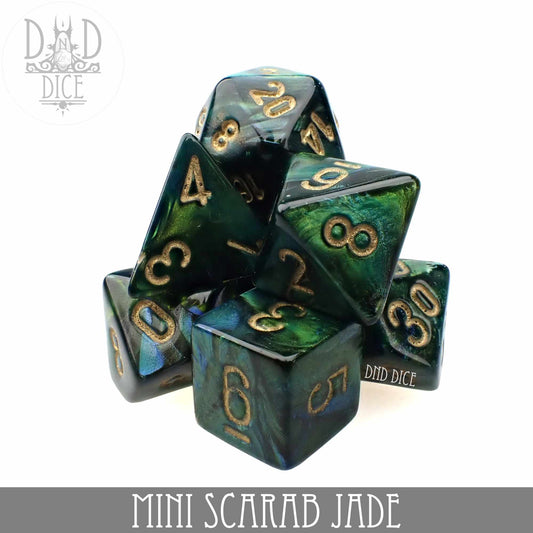 Mini Scarab Jade Dice Set (10mm) - Premium Dice Sets & Games from DND DICE - Just $6! Shop now at Game Crave Tournament Store