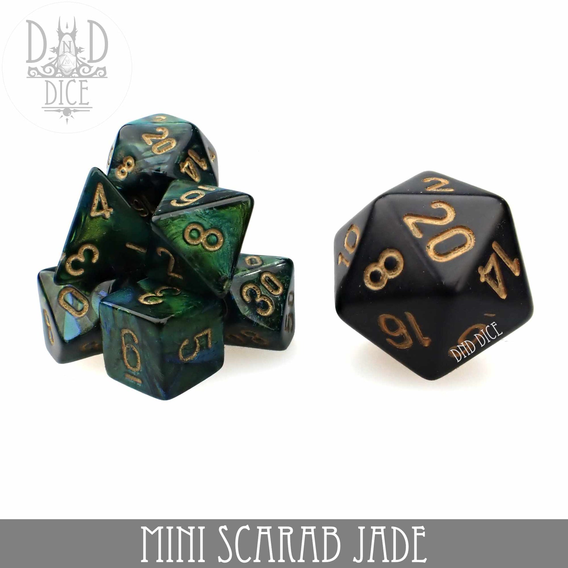 Mini Scarab Jade Dice Set (10mm) - Premium Dice Sets & Games from DND DICE - Just $6! Shop now at Game Crave Tournament Store