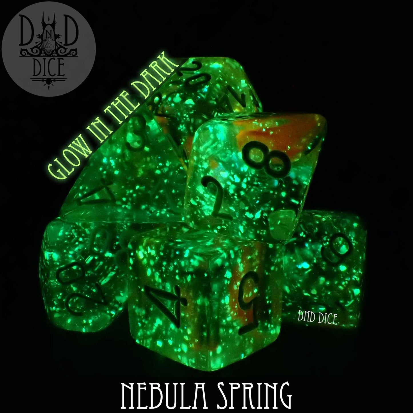 Nebula Spring Dice Set (Glow) - Premium Dice Sets & Games from DND DICE - Just $12! Shop now at Game Crave Tournament Store