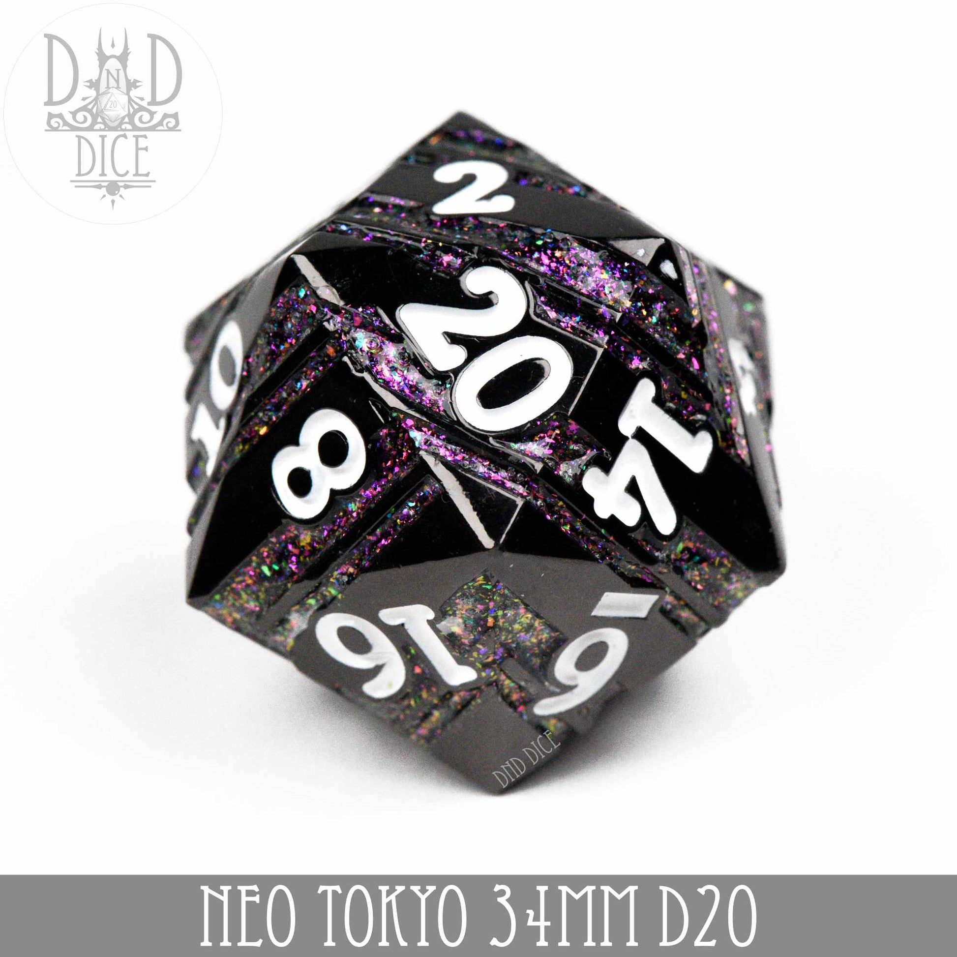 Neo Tokyo Metal 34mm D20 - Premium Dice Sets & Games from DND DICE - Just $20! Shop now at Game Crave Tournament Store