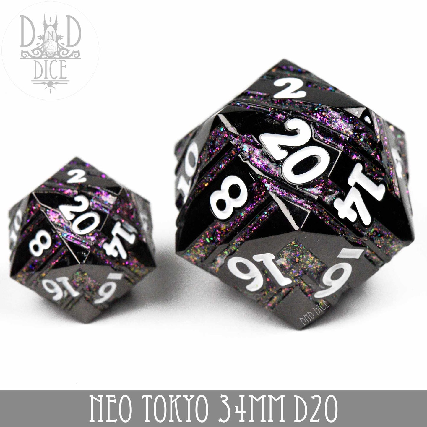 Neo Tokyo Metal 34mm D20 - Premium Dice Sets & Games from DND DICE - Just $20! Shop now at Game Crave Tournament Store