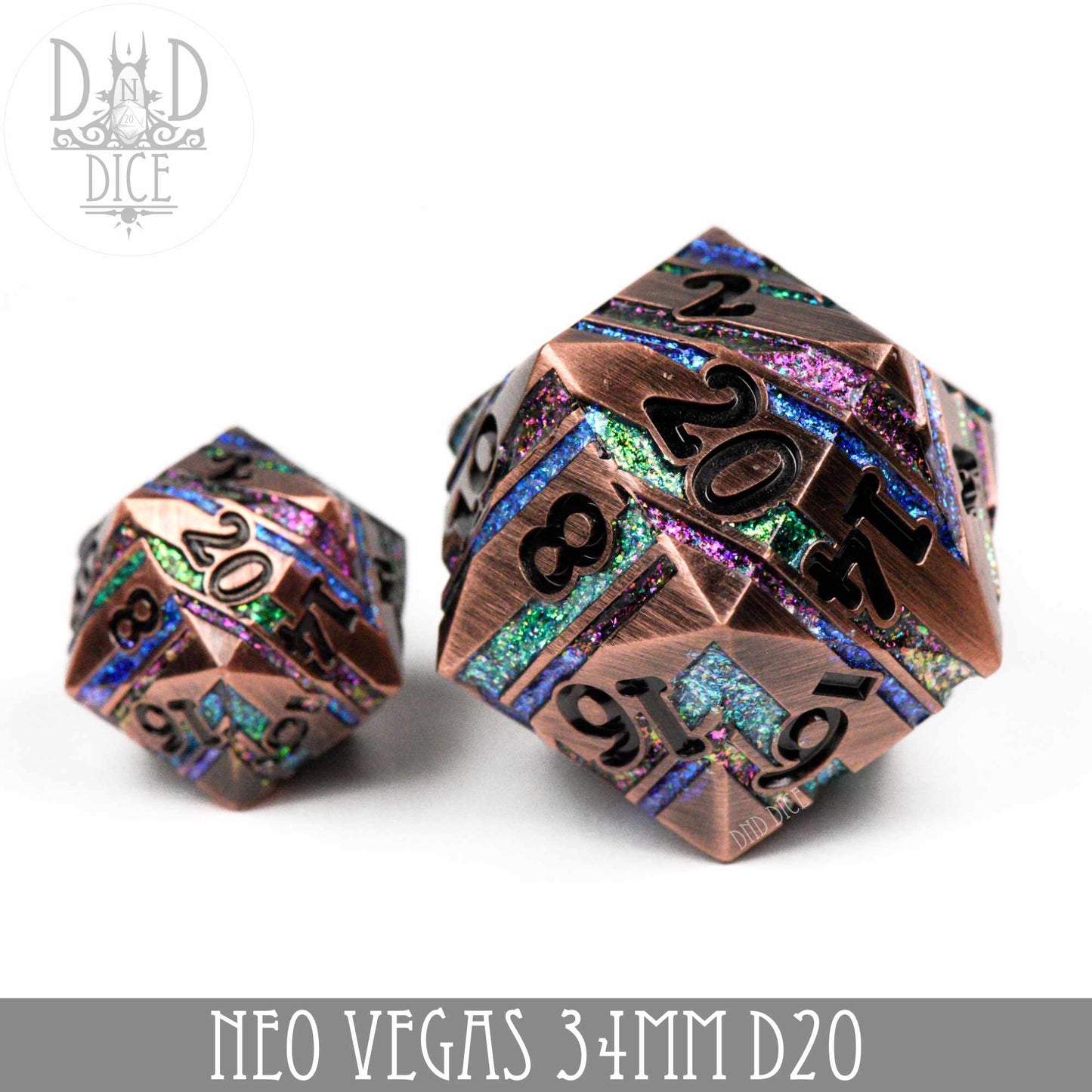 Neo Vegas Metal 34mm D20 - Premium Dice Sets & Games from DND DICE - Just $20! Shop now at Game Crave Tournament Store