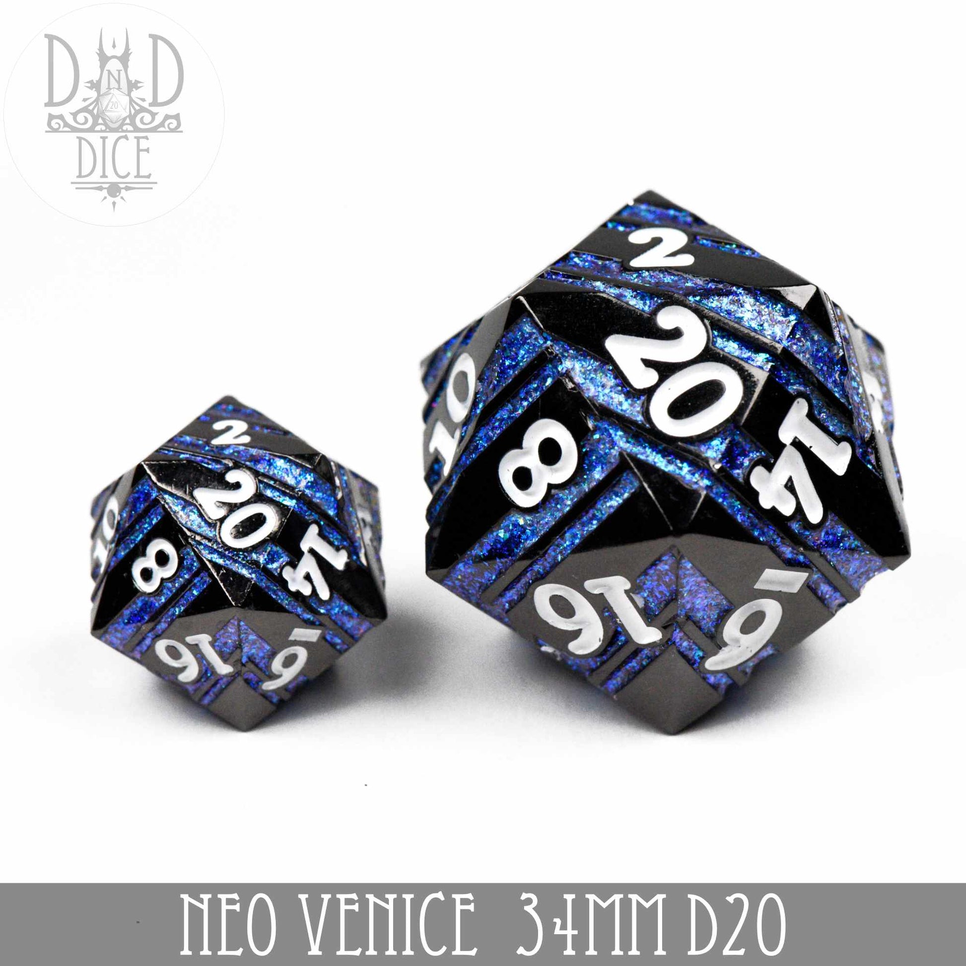 Neo Venice Metal 34mm D20 - Premium Dice Sets & Games from DND DICE - Just $20! Shop now at Game Crave Tournament Store