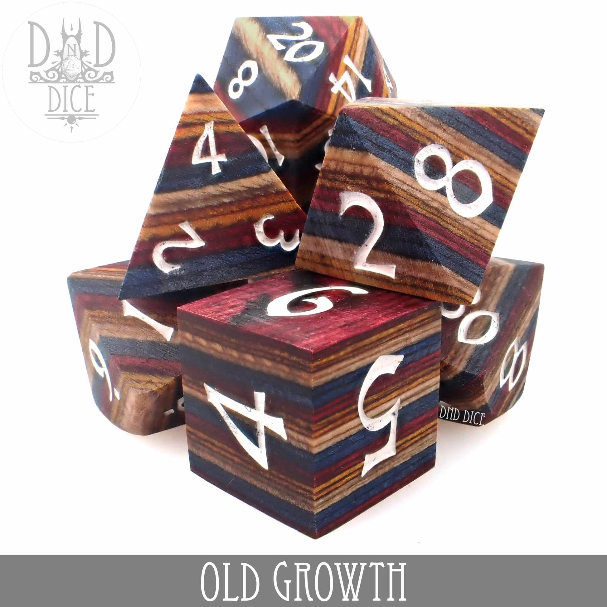 Old Growth Wood Dice Set (Gift Box) - Premium Dice Sets & Games from DND DICE - Just $65! Shop now at Game Crave Tournament Store