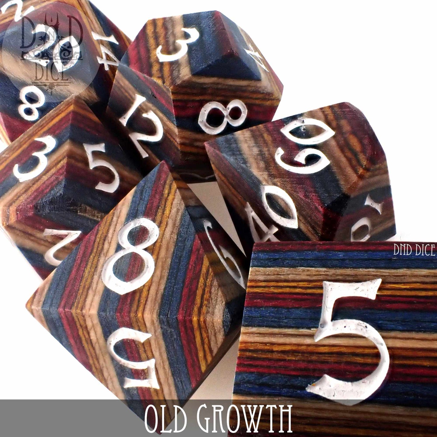 Old Growth Wood Dice Set (Gift Box) - Premium Dice Sets & Games from DND DICE - Just $65! Shop now at Game Crave Tournament Store