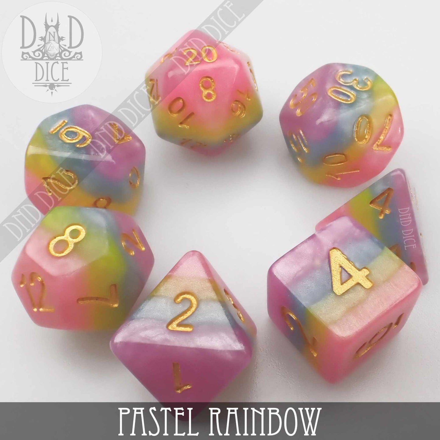 Pastel Rainbow Dice Set - Premium Dice Sets & Games from DND DICE - Just $12! Shop now at Game Crave Tournament Store