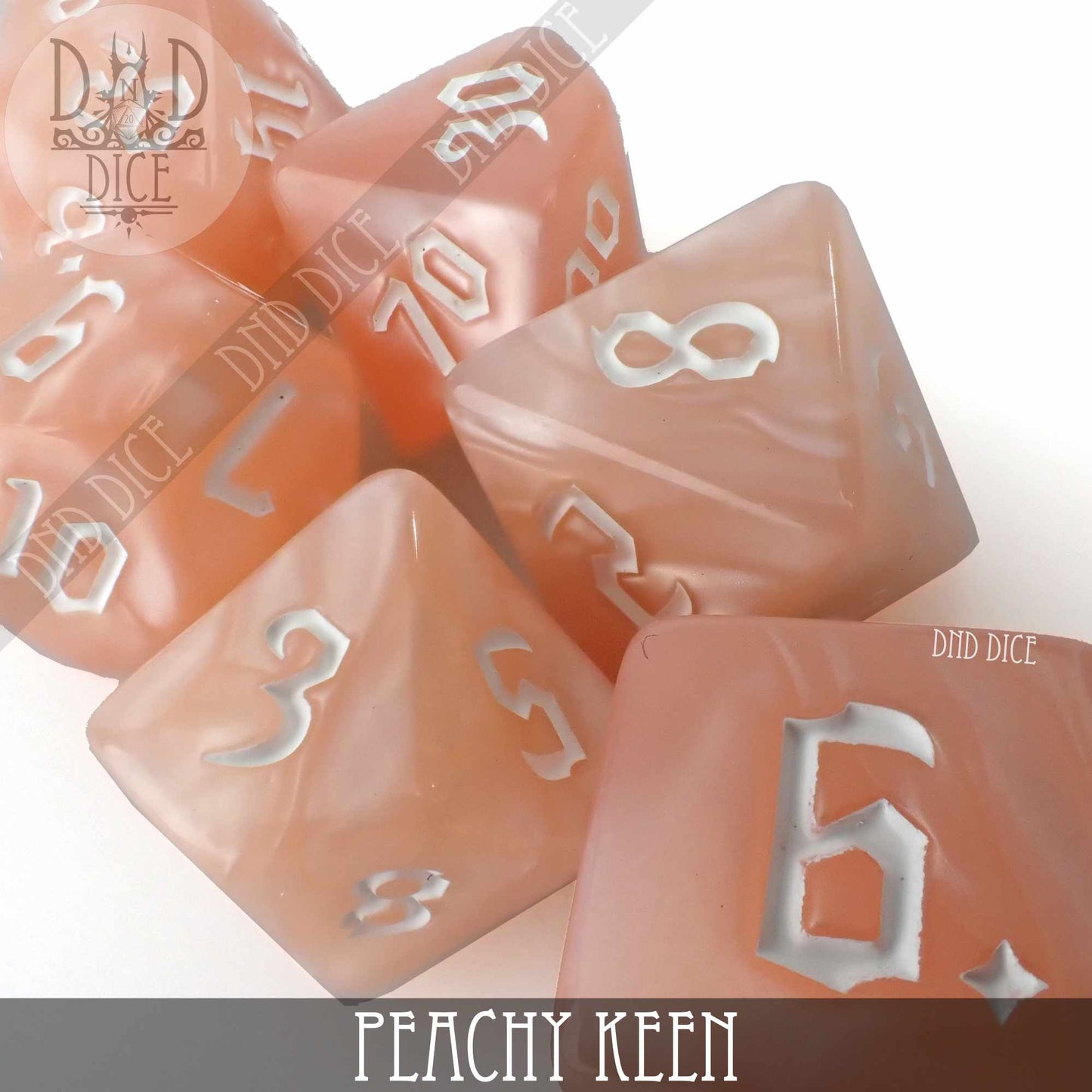 Peachy Keen Dice Set - Premium Dice Sets & Games from DND DICE - Just $4! Shop now at Game Crave Tournament Store