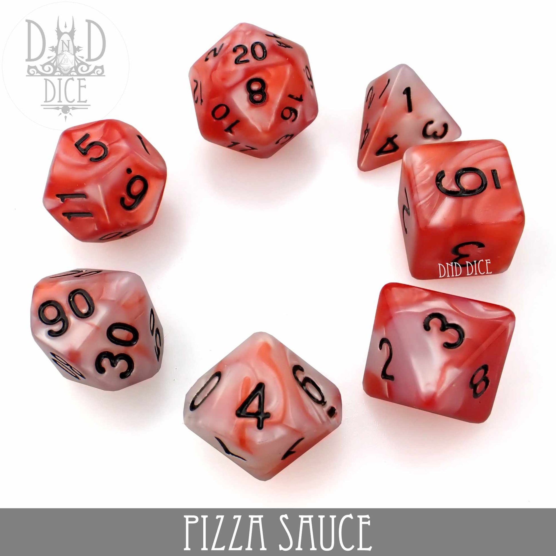 Pizza Sauce Dice Set - Premium Dice Sets & Games from DND DICE - Just $6! Shop now at Game Crave Tournament Store