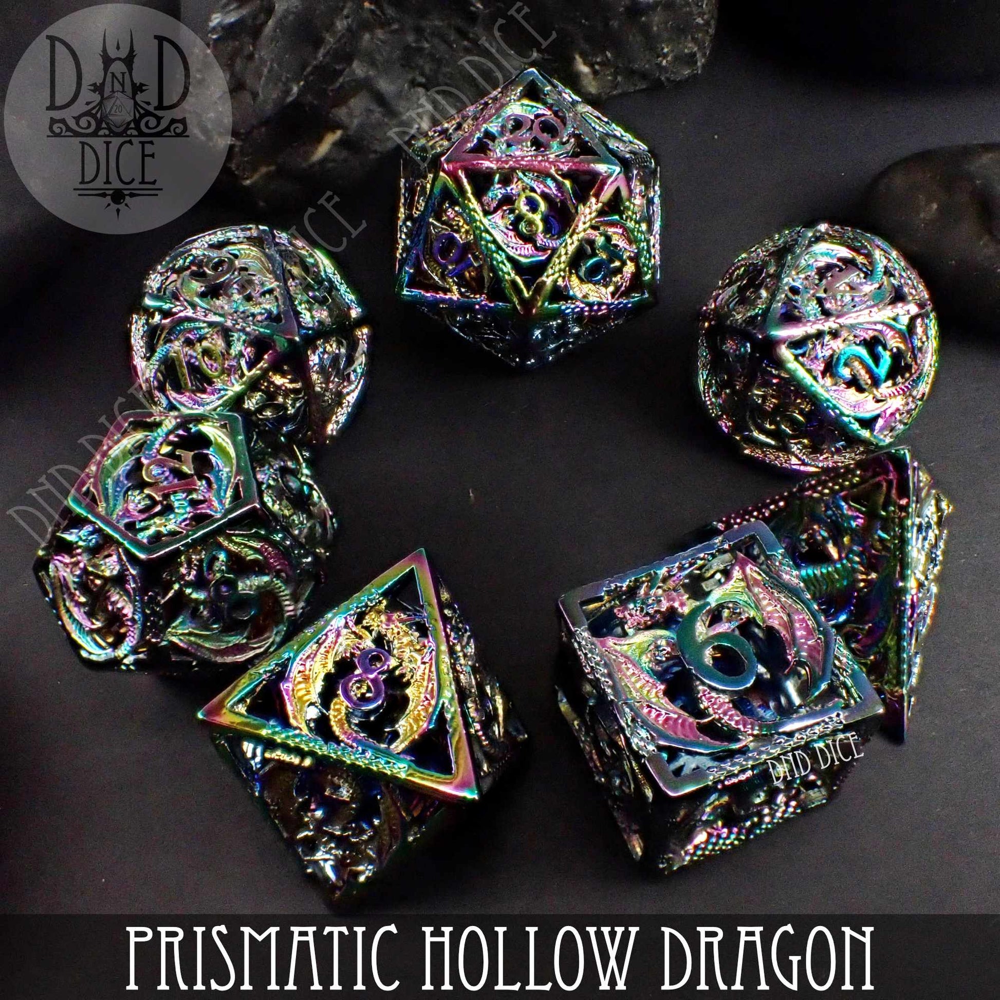 Prismatic Dragon Metal Dice Set (Gift Box) - Premium Dice Sets & Games from DND DICE - Just $40! Shop now at Game Crave Tournament Store