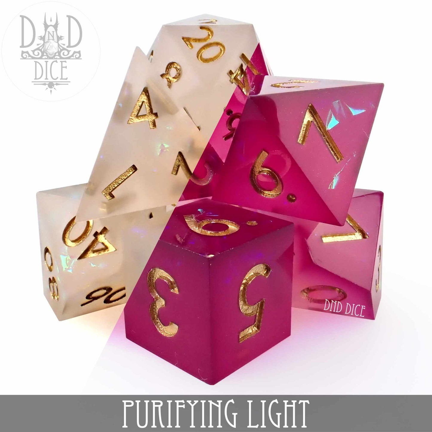 Purifying Light Handmade Dice Set (Color Change) - Premium Dice Sets & Games from DND DICE - Just $35! Shop now at Game Crave Tournament Store