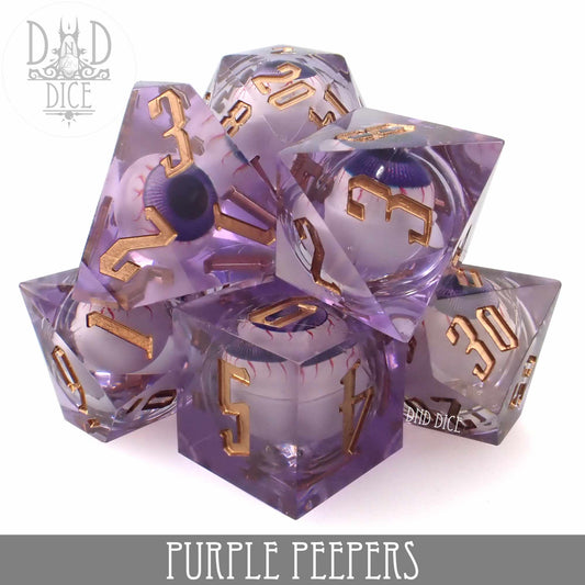 Purple Peepers Liquid Core Dice Set - Premium Dice Sets & Games from DND DICE - Just $40! Shop now at Game Crave Tournament Store