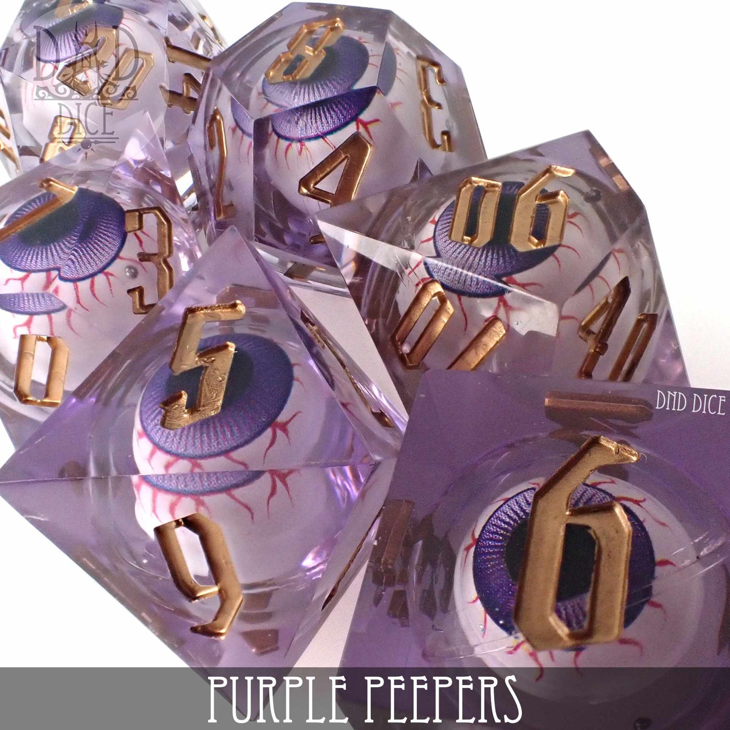 Purple Peepers Liquid Core Dice Set - Premium Dice Sets & Games from DND DICE - Just $40! Shop now at Game Crave Tournament Store