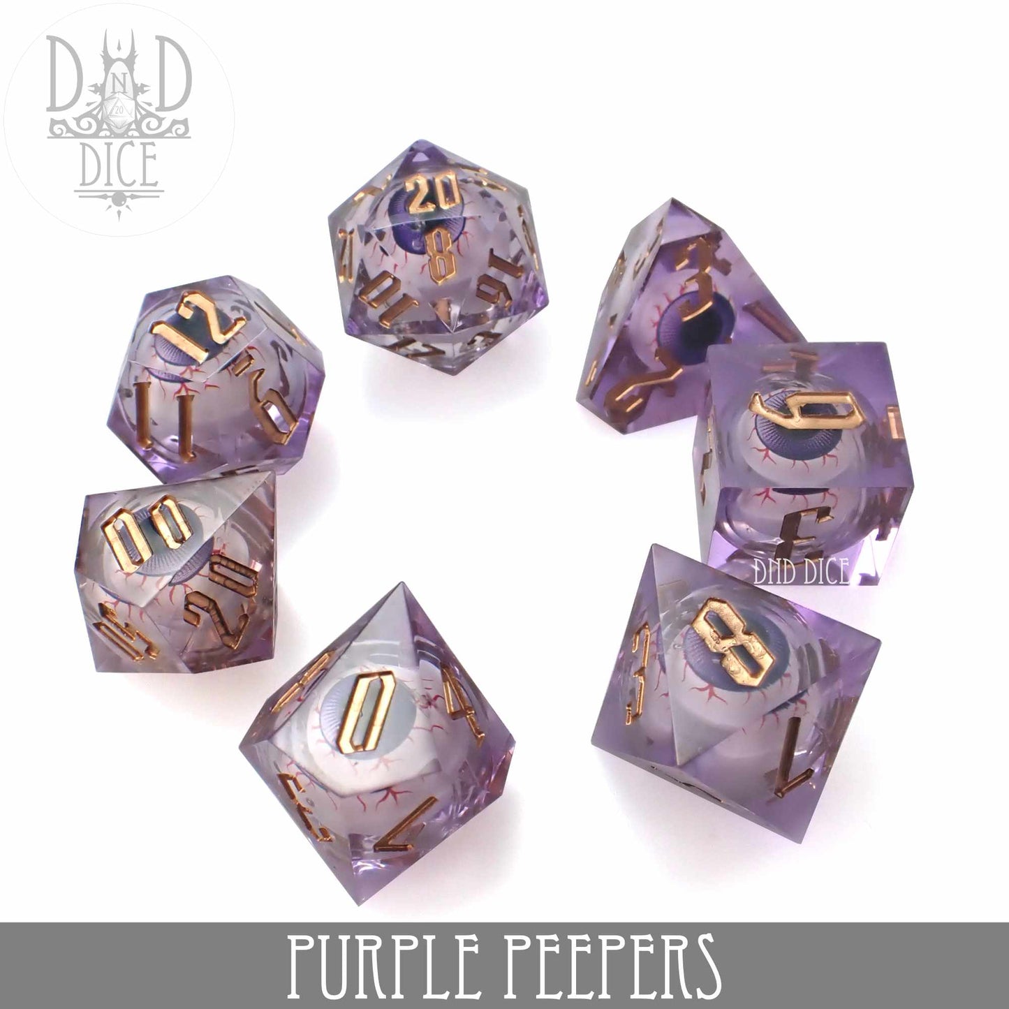 Purple Peepers Liquid Core Dice Set - Premium Dice Sets & Games from DND DICE - Just $40! Shop now at Game Crave Tournament Store