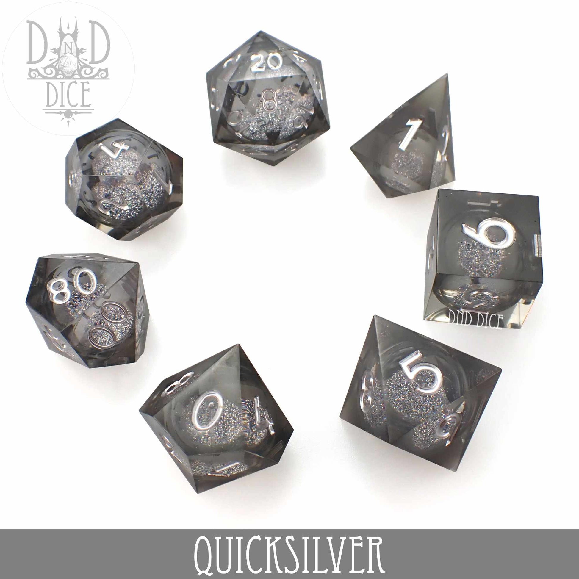 Quicksilver Liquid Core Dice Set - Premium Dice Sets & Games from DND DICE - Just $40! Shop now at Game Crave Tournament Store