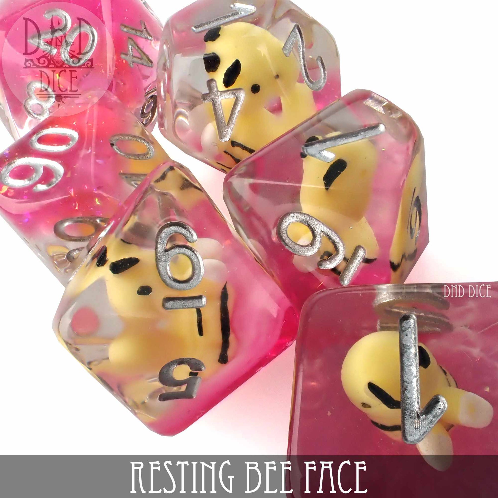 Resting Bee Face Dice Set - Premium Dice Sets & Games from DND DICE - Just $14! Shop now at Game Crave Tournament Store