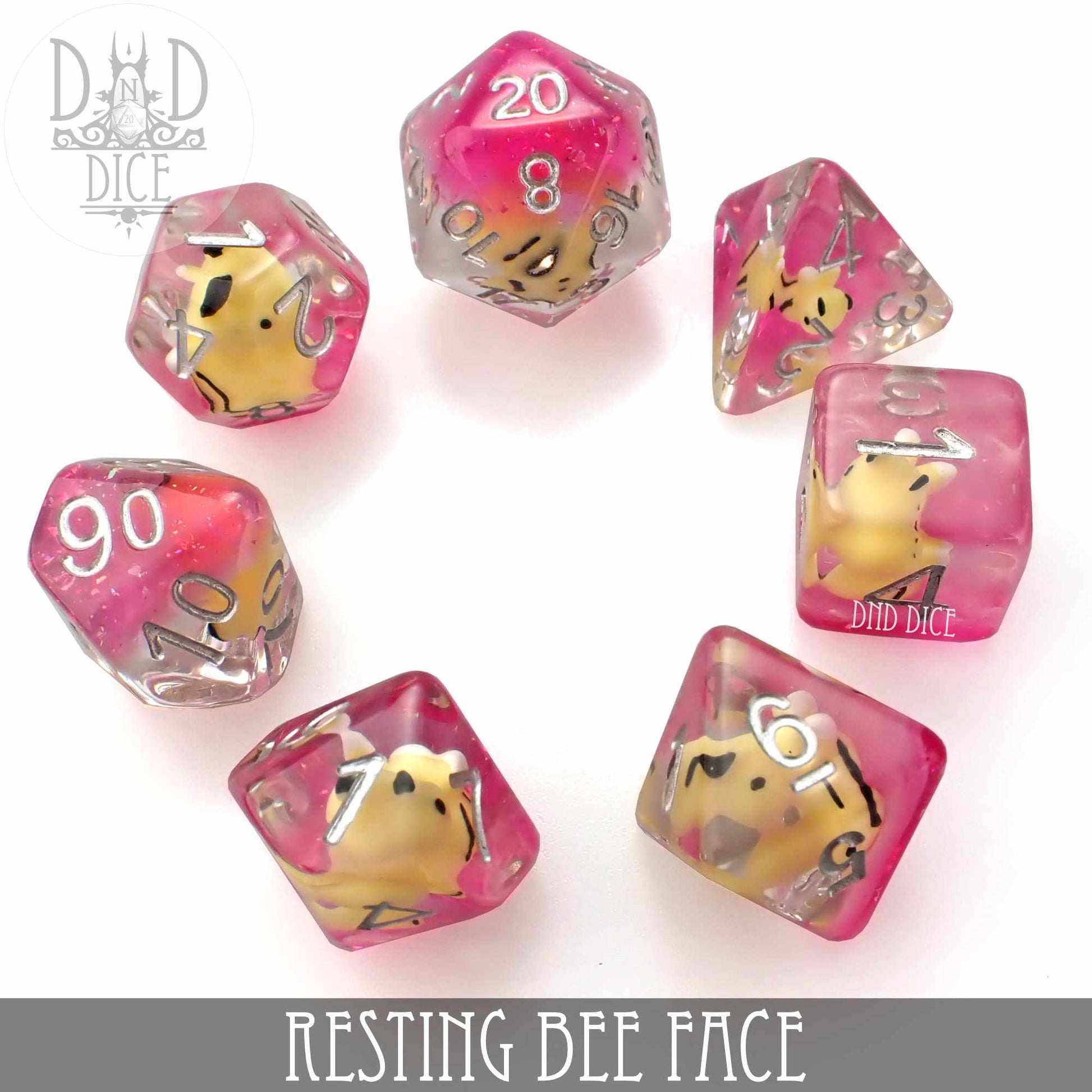 Resting Bee Face Dice Set - Premium Dice Sets & Games from DND DICE - Just $14! Shop now at Game Crave Tournament Store