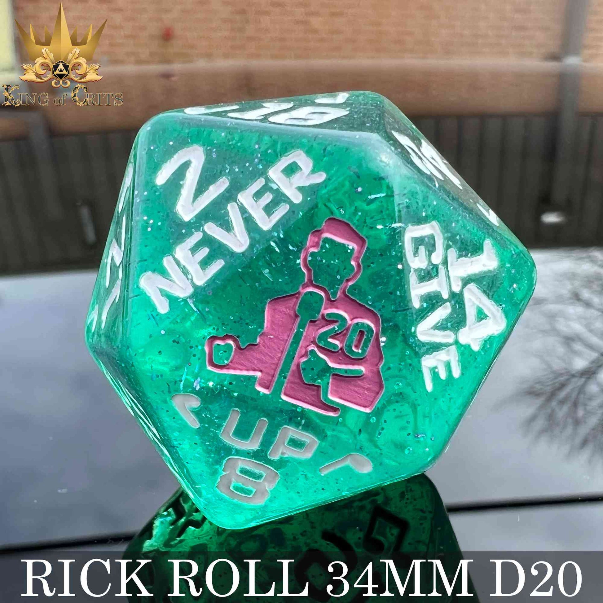 Rick Rolled 34mm D20 - Premium Dice Sets & Games from DND DICE - Just $8! Shop now at Game Crave Tournament Store