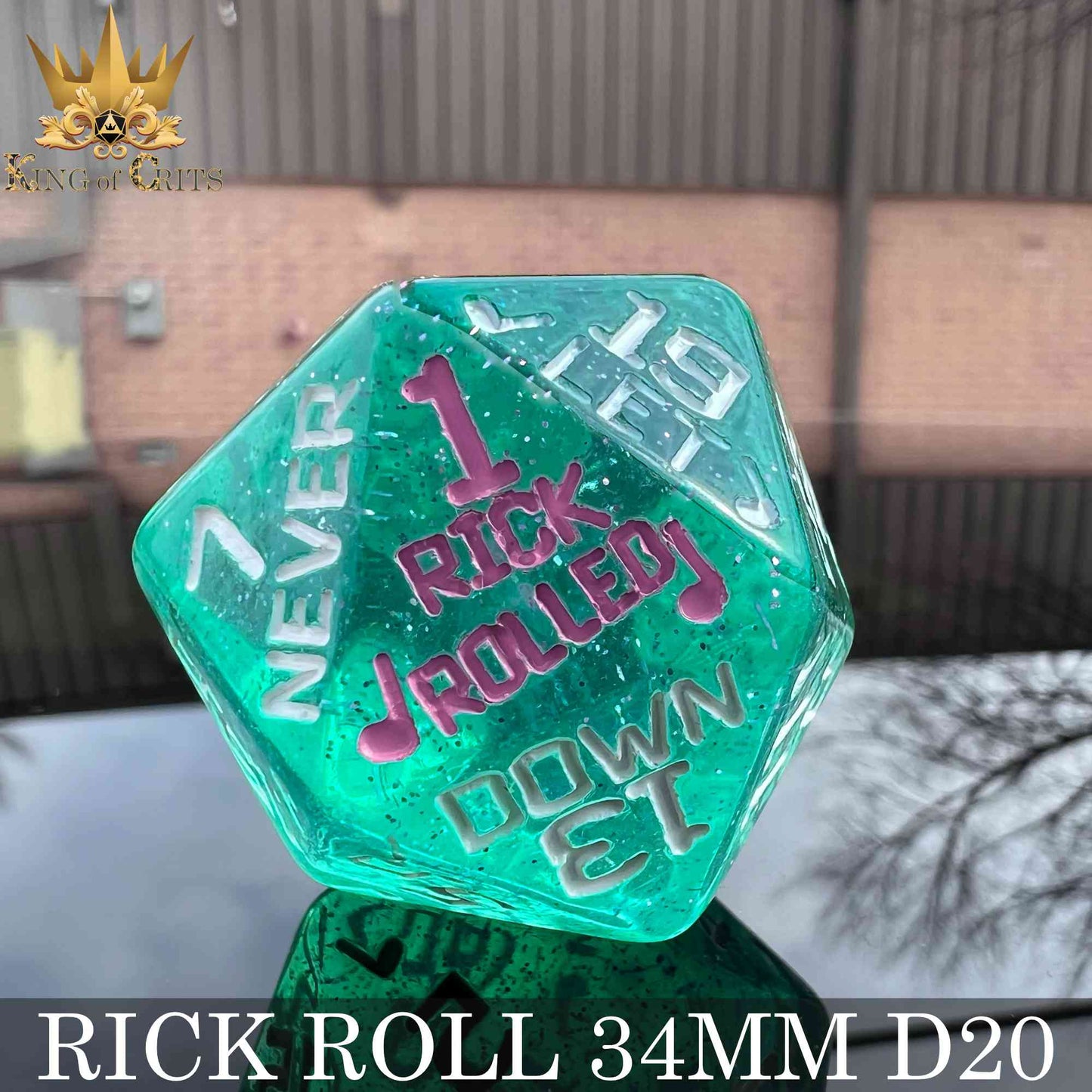 Rick Rolled 34mm D20 - Premium Dice Sets & Games from DND DICE - Just $8! Shop now at Game Crave Tournament Store