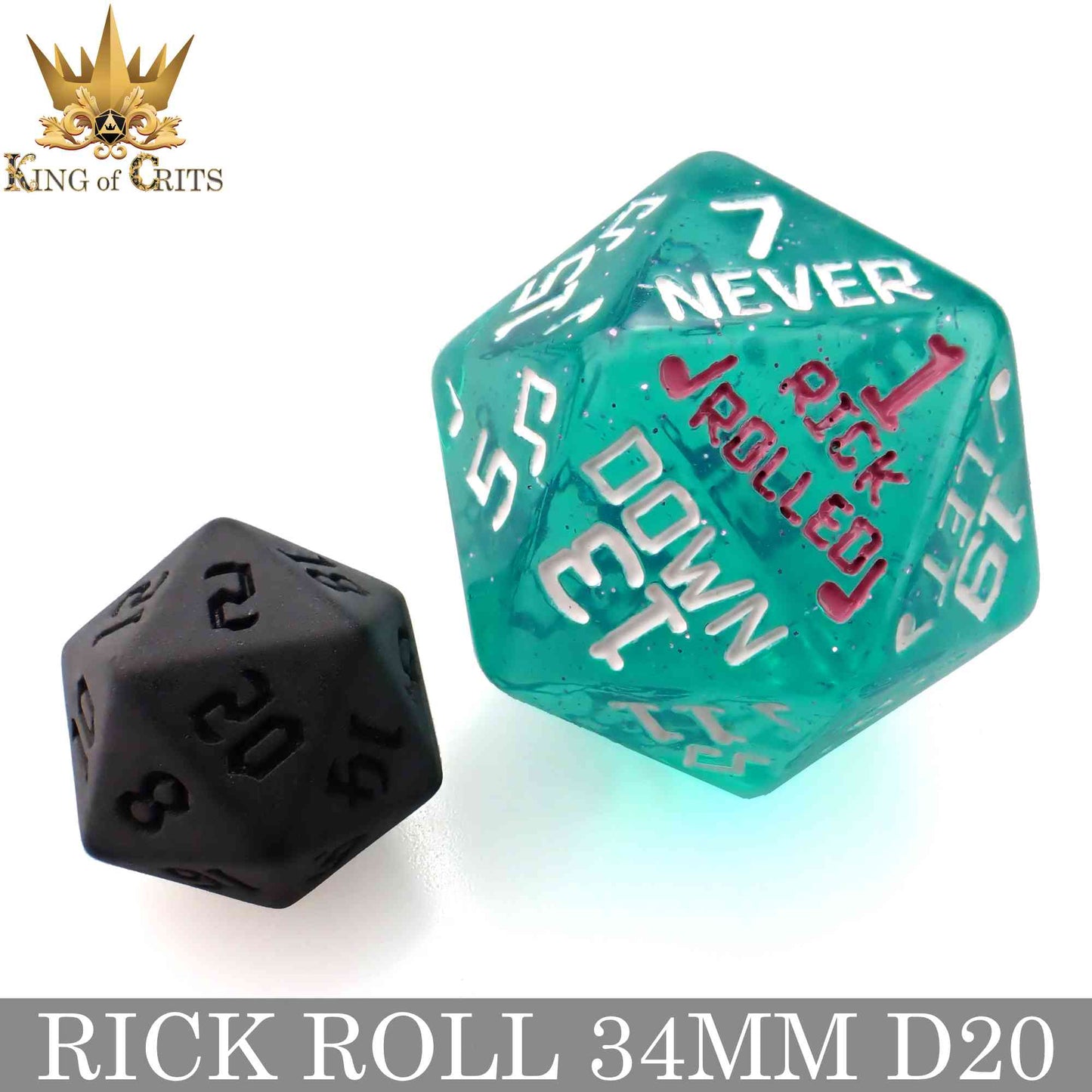 Rick Rolled 34mm D20 - Premium Dice Sets & Games from DND DICE - Just $8! Shop now at Game Crave Tournament Store