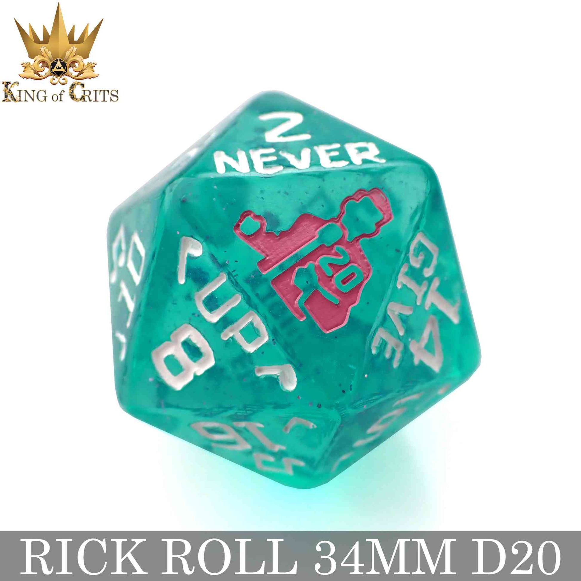 Rick Rolled 34mm D20 - Premium Dice Sets & Games from DND DICE - Just $8! Shop now at Game Crave Tournament Store